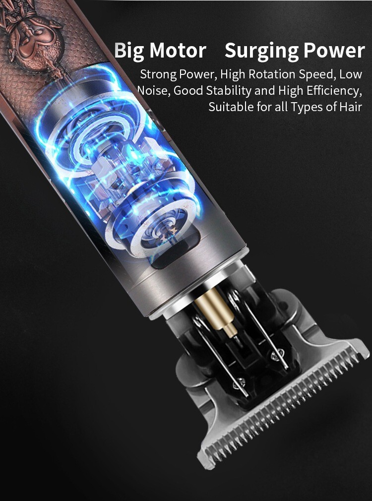 Men Portable Electric Hair Trimmer Cordless Clippers Beard Shaver Cutting LED