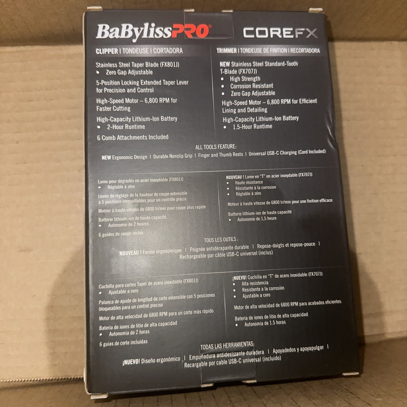 BaByliss PRO Corefx Collection Cord/Cordless Clipper Trimmer Set
