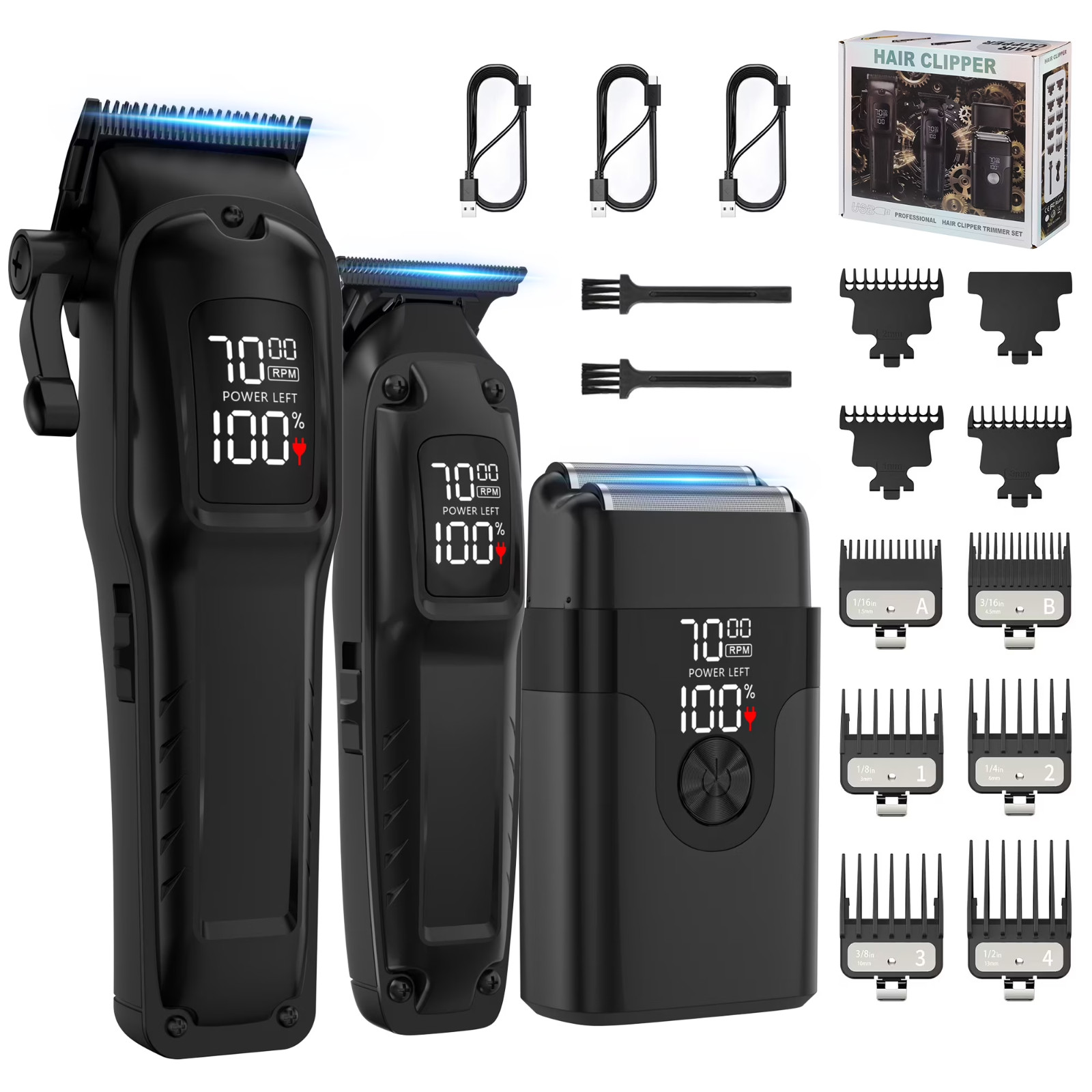 Professional Hair Clipper for Men, 3 in 1 Hair Clipper Beard Trimmer