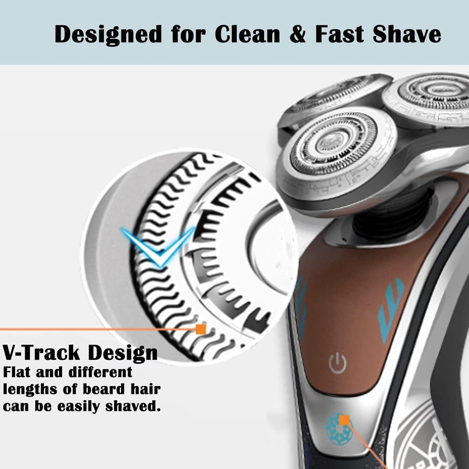 Pack of 3 SH90 Replacement Heads for Philips Shaver Series 9000 8000