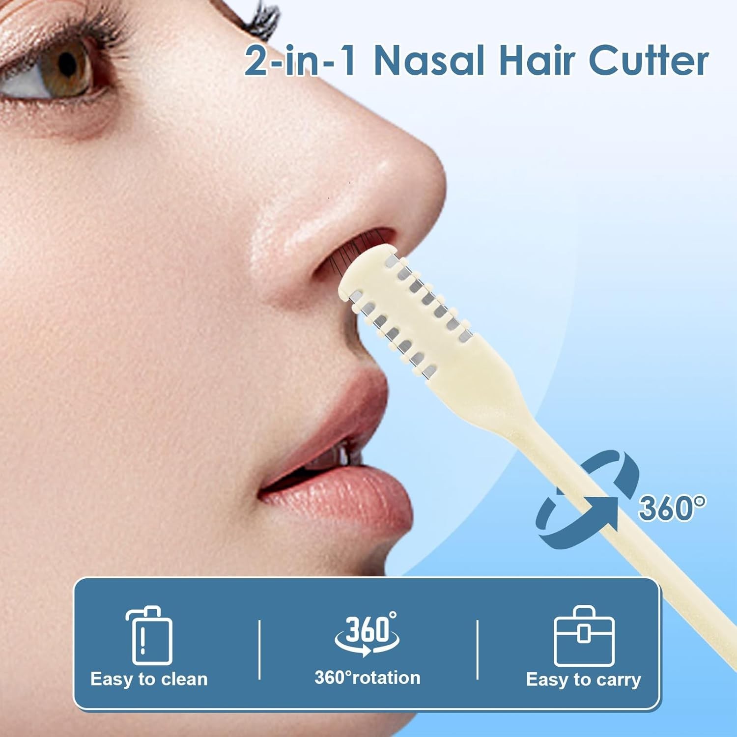 6 Pcs 2-in-1 Nasal Hair Cutter Set – Double-Sided, Portable Trimmer for All