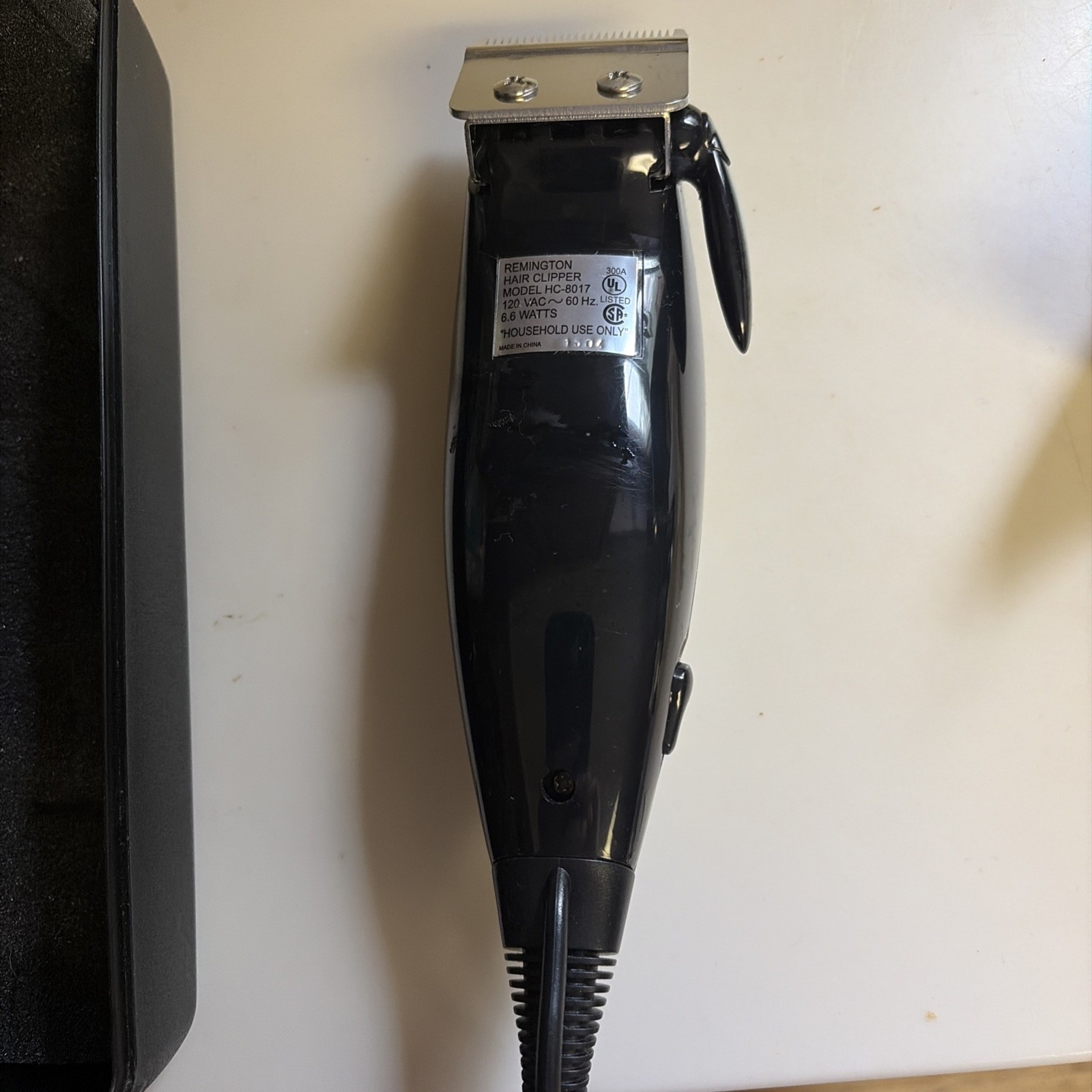 Remington HC-8017 Corded Hair Clipper, 120V Household Electric Trimmer Black