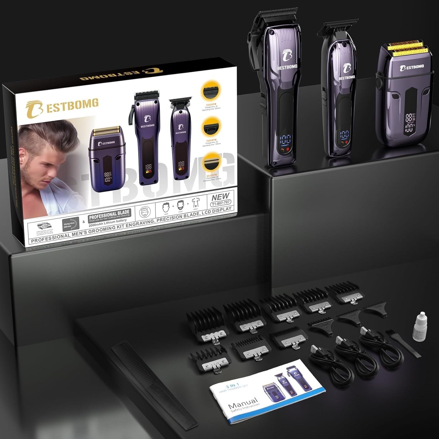 PRO Máquinas Profesionales Para Cortar Cabello Maquina Cortadora De Pelo Set MEN