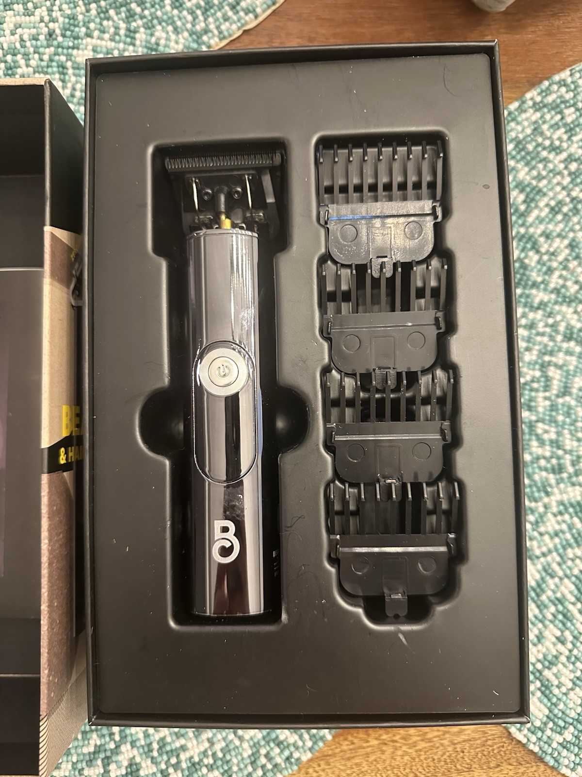 Beard Club T-Blade Beard Edger Trimmer for Beard/Hair USB Rechargeable Black