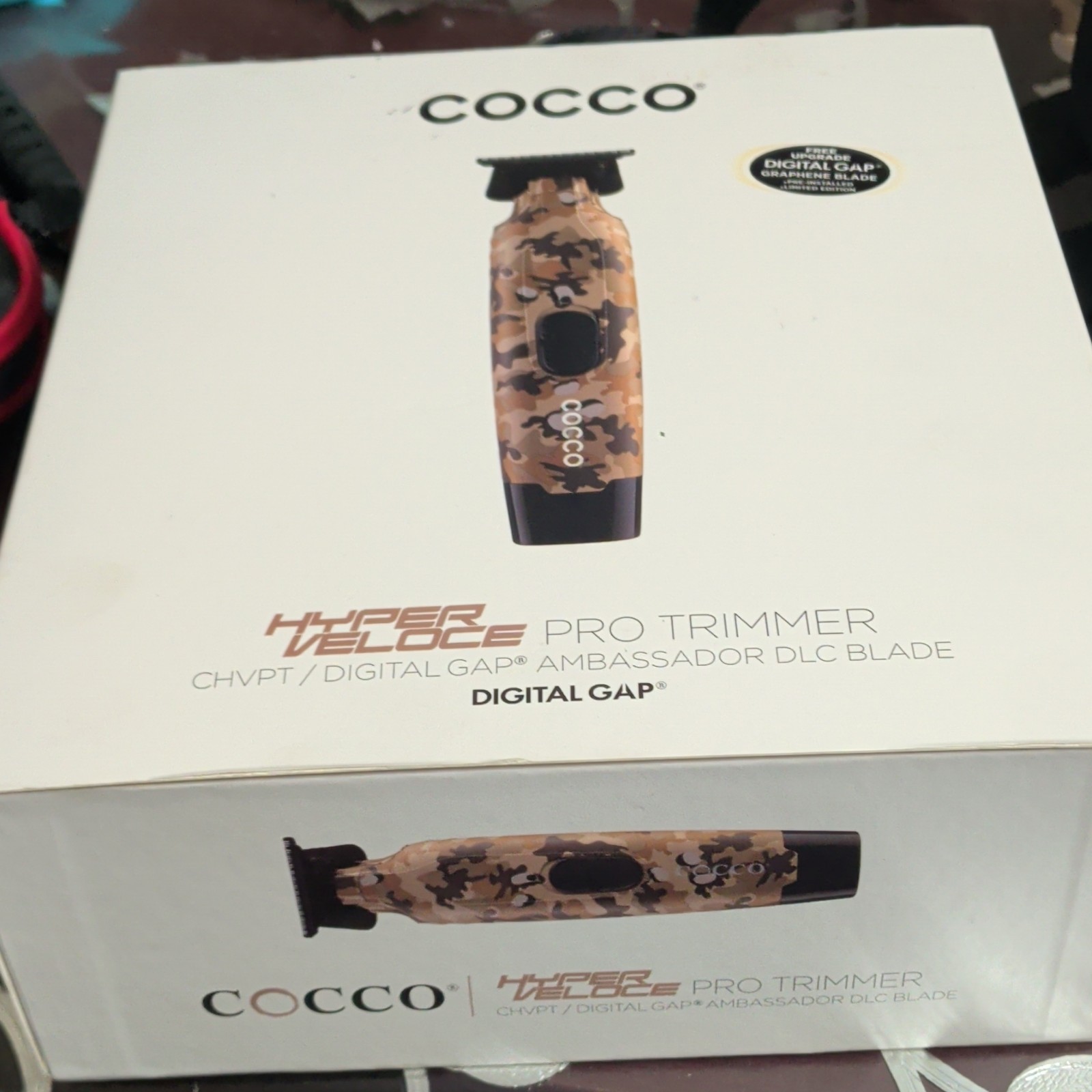 COCCO Hyper Veloce Pro Trimmer Cordless Fast Charge T-Blade Camo CHVPT