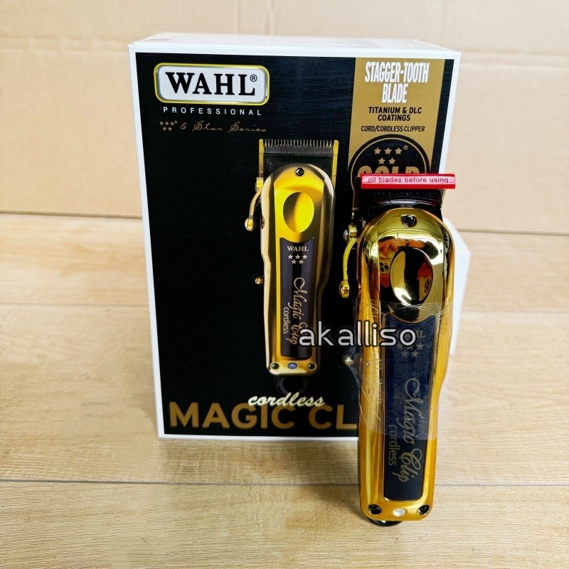 Wahl Professional 5 Star Gold Cordless Magic Clip with Charge Stand 8148-700 NEW