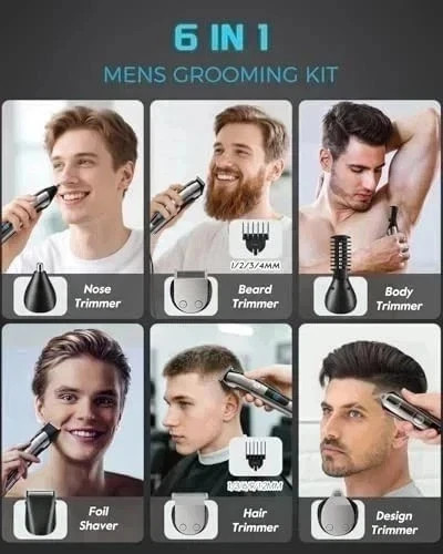 USA Stainless Steel Electric Shaver Lithium Ion 2.0+Beard Trimmer for Men/Barber