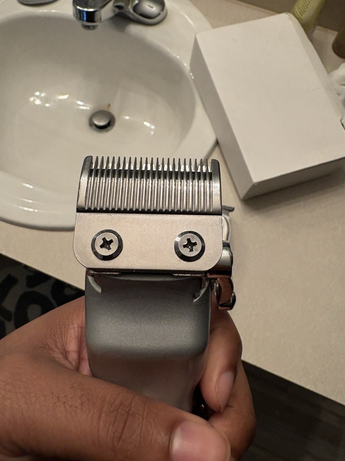 Silver Black Hair Clipper Trimmer Set T-Blade Square Blade Head Face Unisex