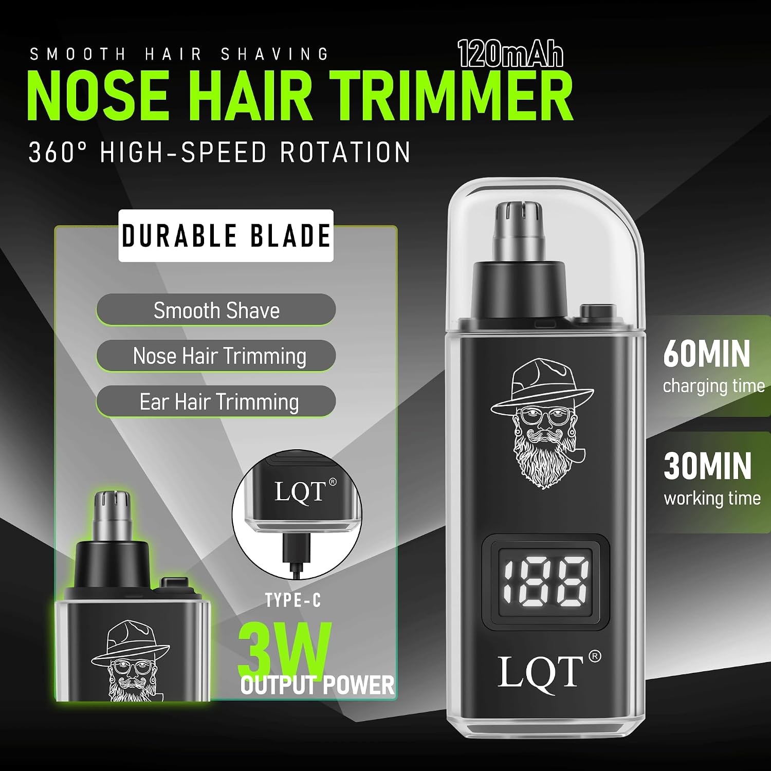 Men’s 2-in-1 Hair & Beard Trimmer, Cordless, Bronze