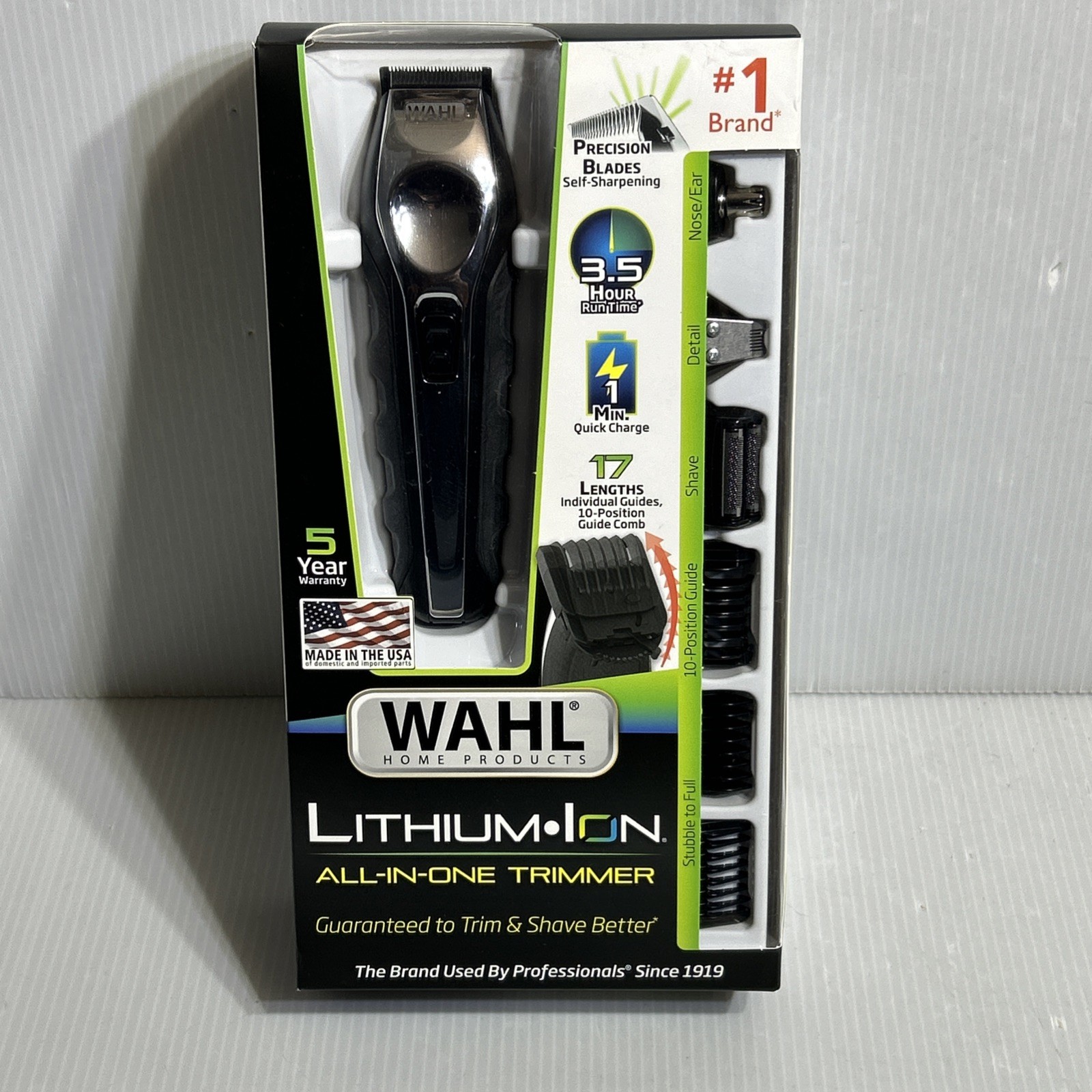 Wahl All In One Lithium Ion Trimmer Black/Silver 9888L New