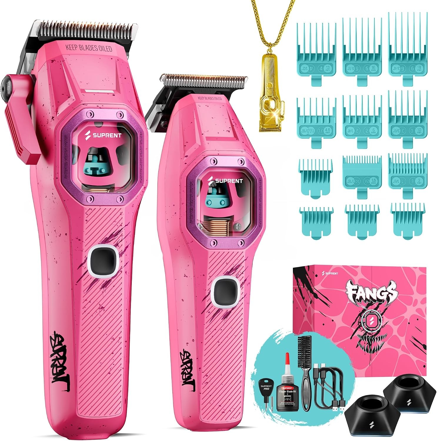 SUPRENT Fangs Barber Clippers Vector Motor Pink