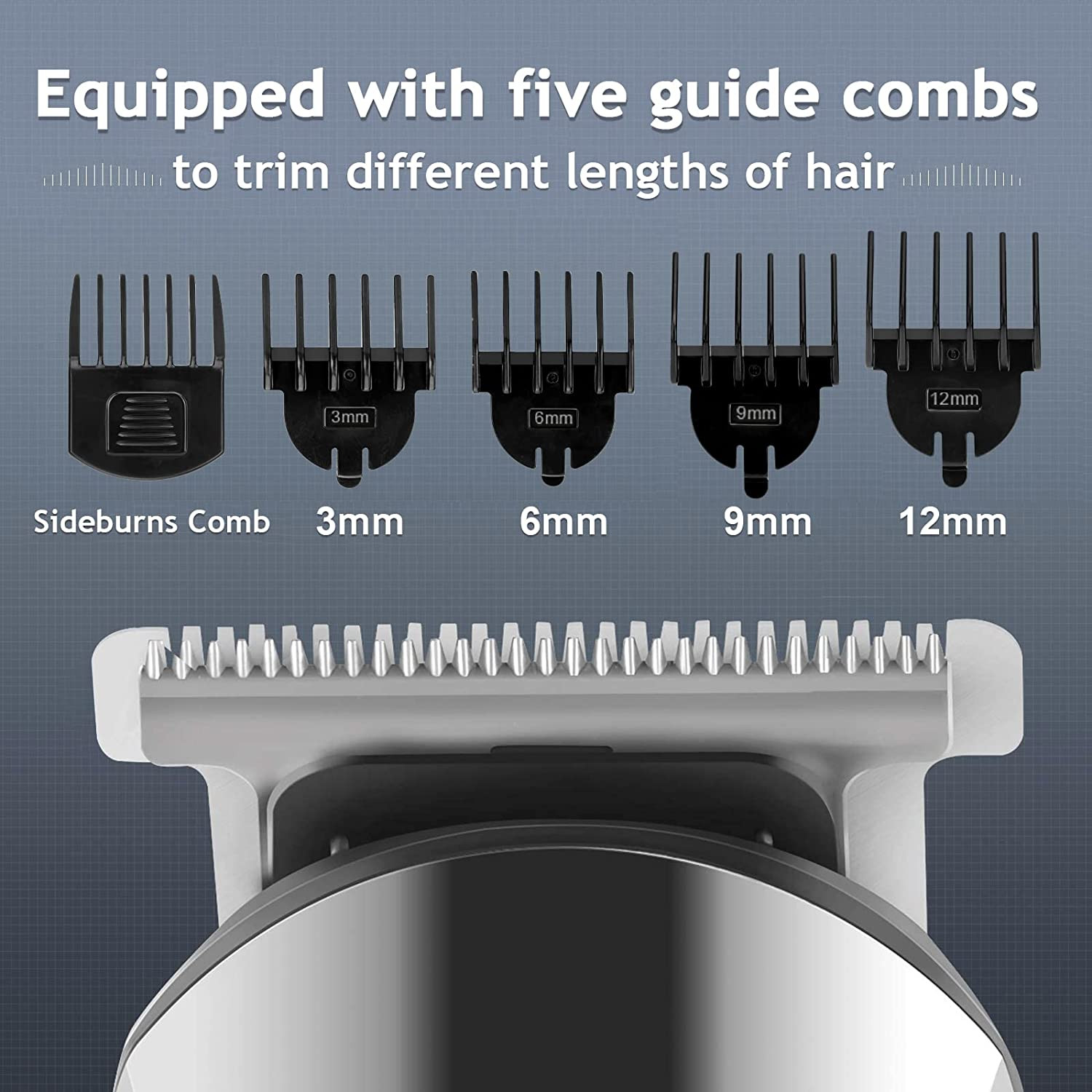 Beard Trimmer for Men, Waterproof Electric Razor, Grooming Kit | Stainless Steel
