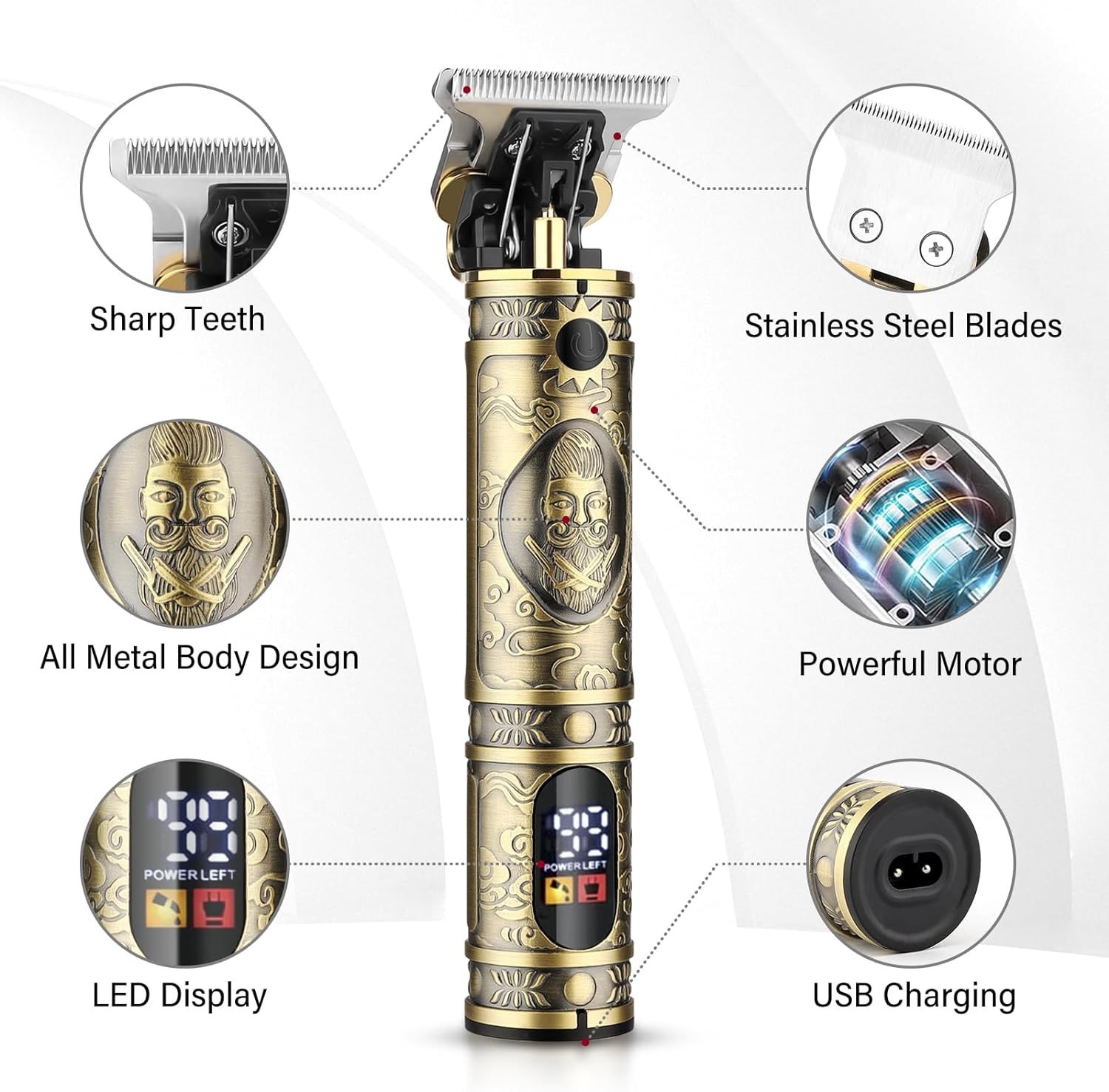 10 All in One Men’s Grooming Set with Clipper Trimmer and Multiple Accessories