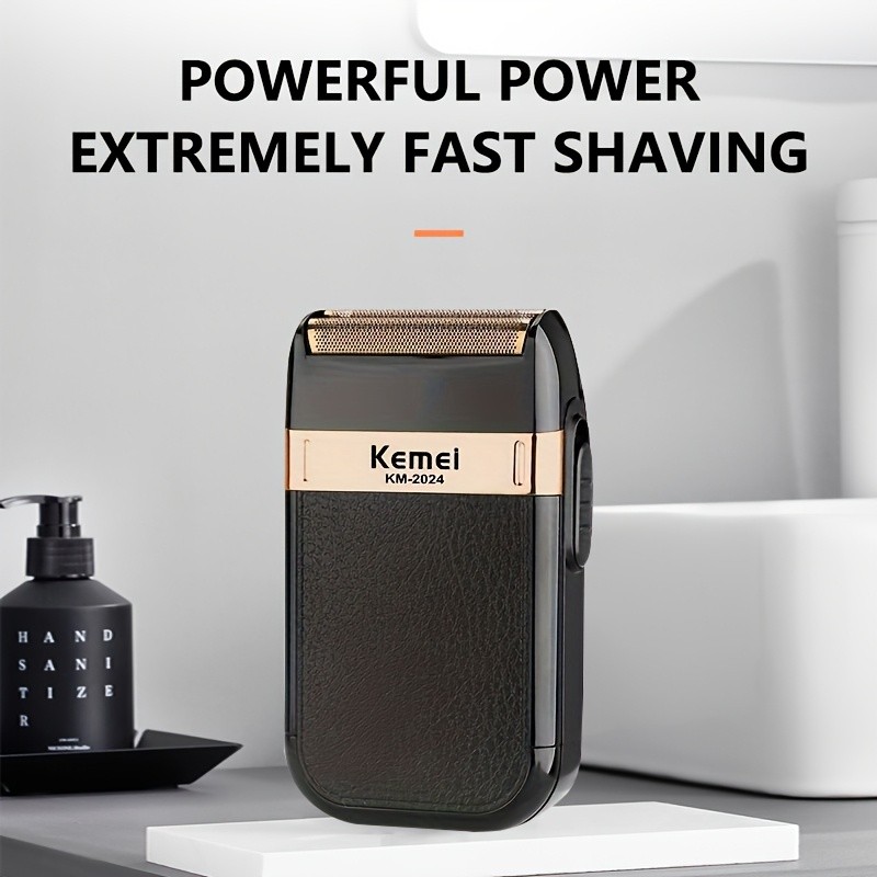 KEMEI Men’S Professional Electric Shaver USB Charging Beard Shaver for Travel