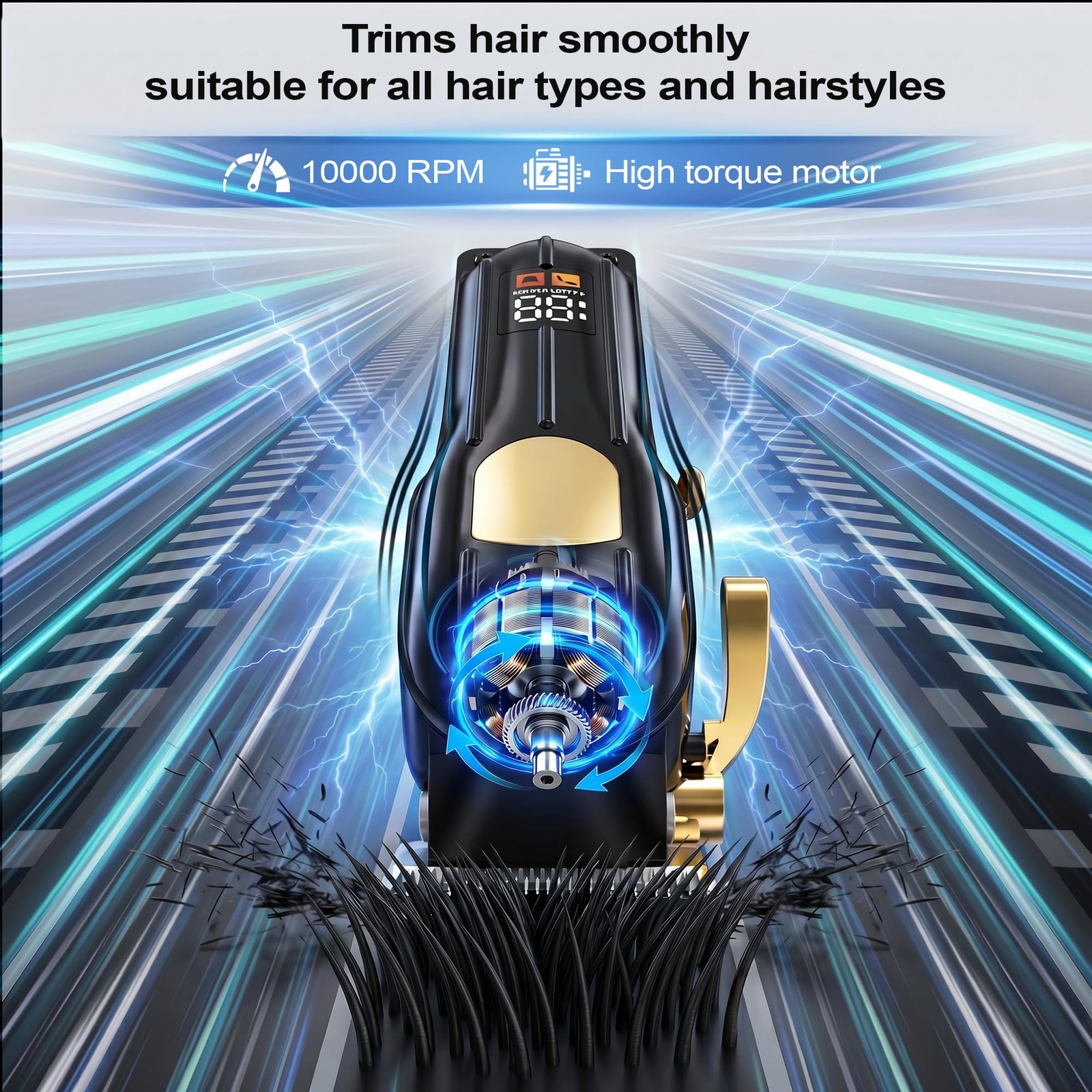 SHYEEH Professional Cordless Hair Clippers for Men and Hair Trimmer for Men |…