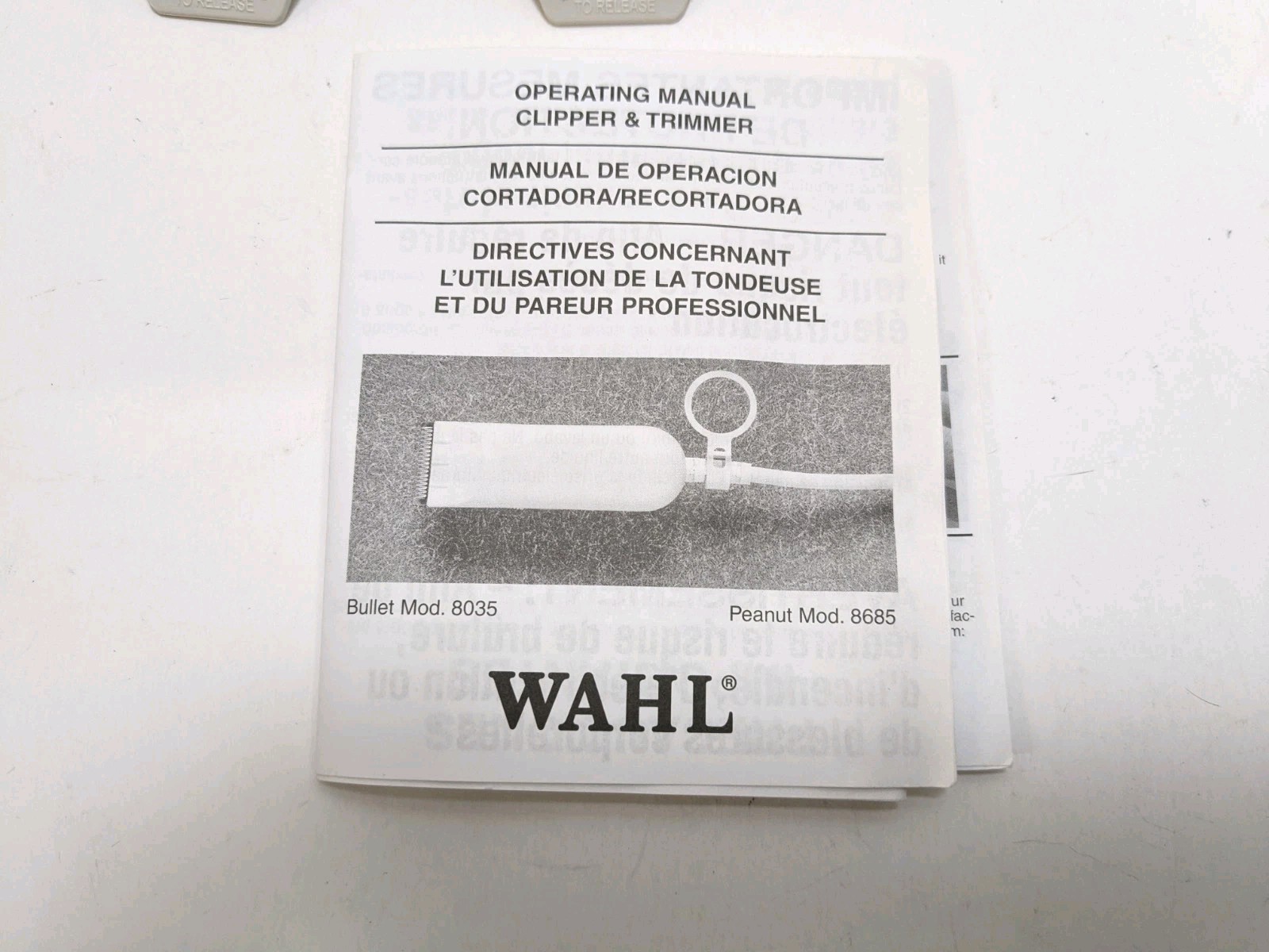 Wahl Professional Peanut Beard Trimmer Hair Clipper Kit 3 Combs 8655-200 – White