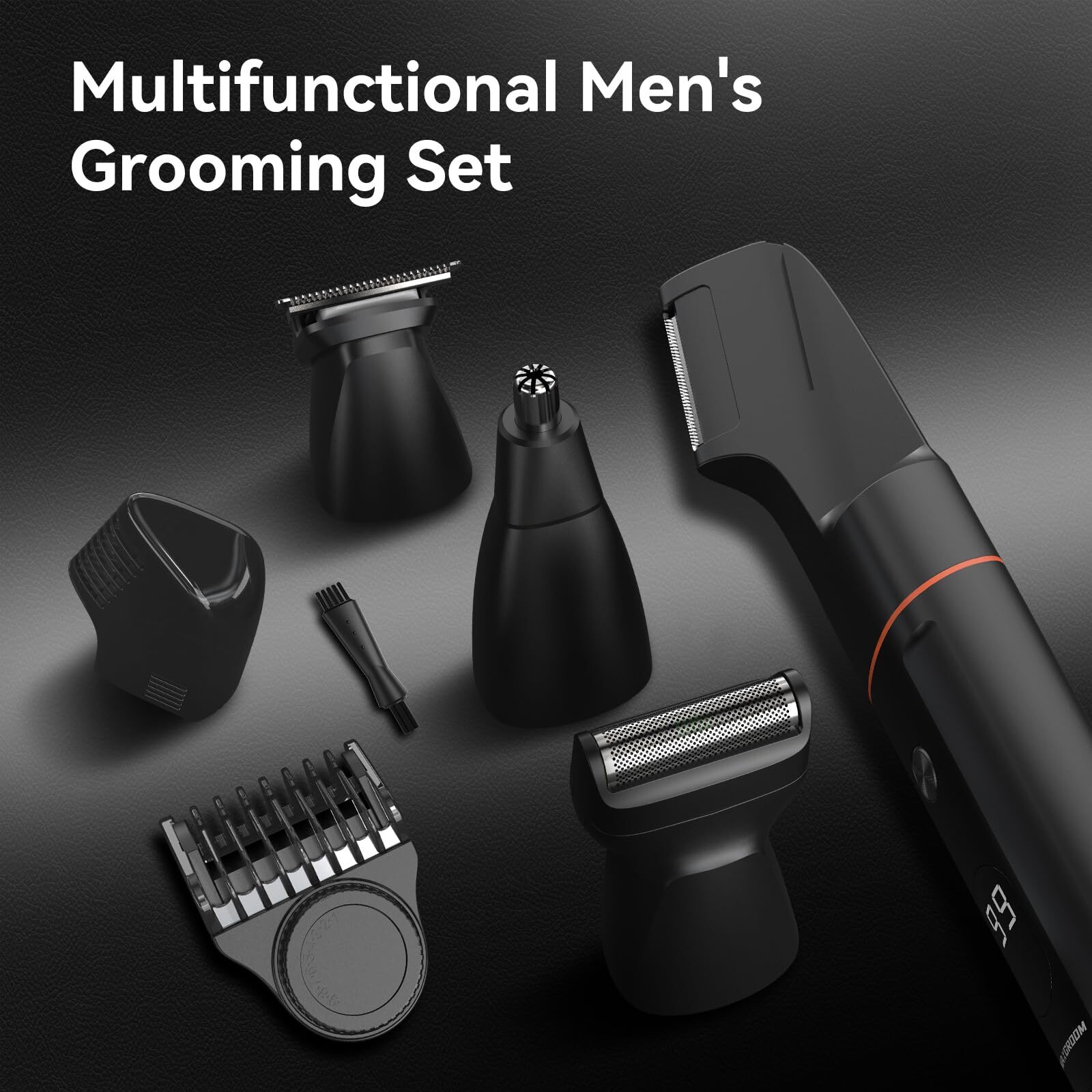 MaxGroom Men’s Hair Trimmer Grooming Kit Waterproof Adjustable Heads 90min Use