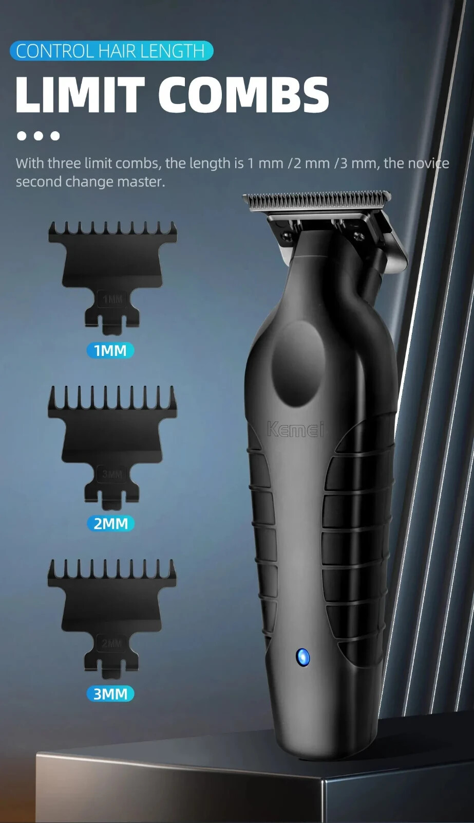 Kemei 2299 Hair Clippers Cordless Trimmer Beard Cutting Barber 0 Gapped Carving