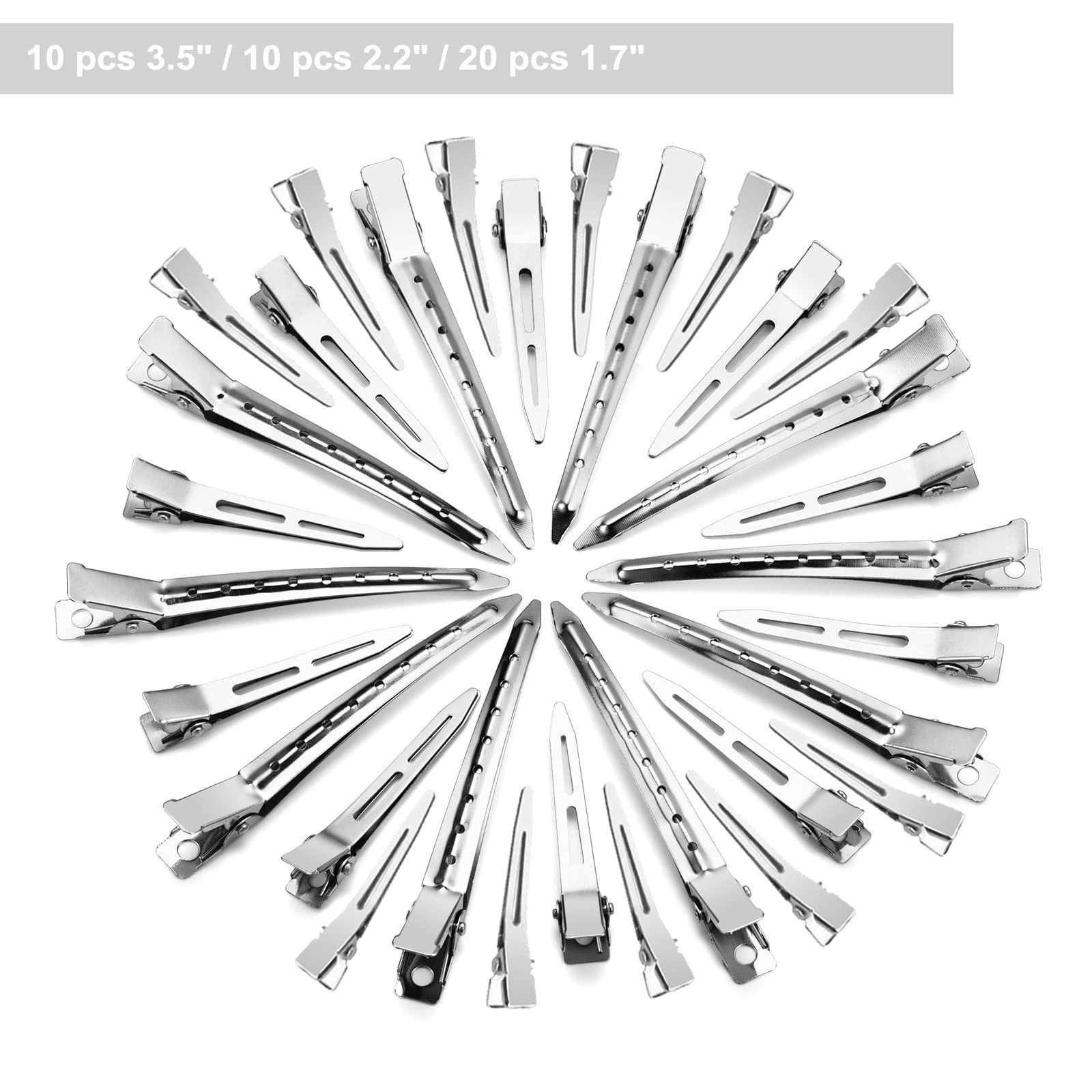 40pcs Metal Duck Billed Hair Clips for Styling 1 Count (Pack of 40), Silver
