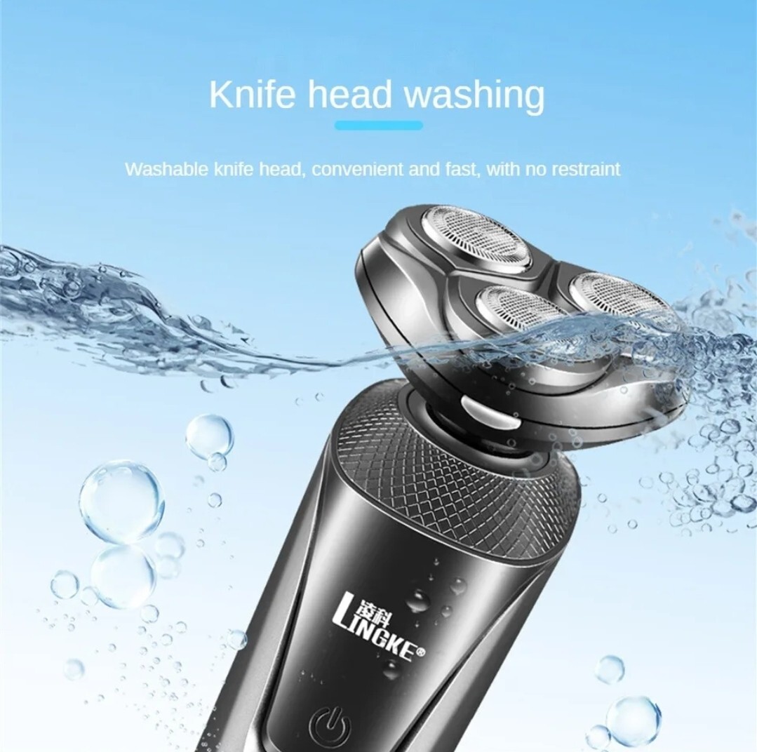 3-in-1 Wet & Dry Electric Shaver, Washable Rechargeable Men’s Electric Shaver