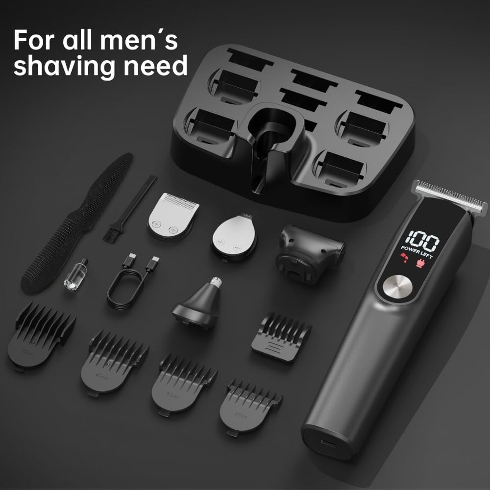 Beard Trimmer for Men, Electric Razor for Nose, Body, Face and Mustache, 5-in-1