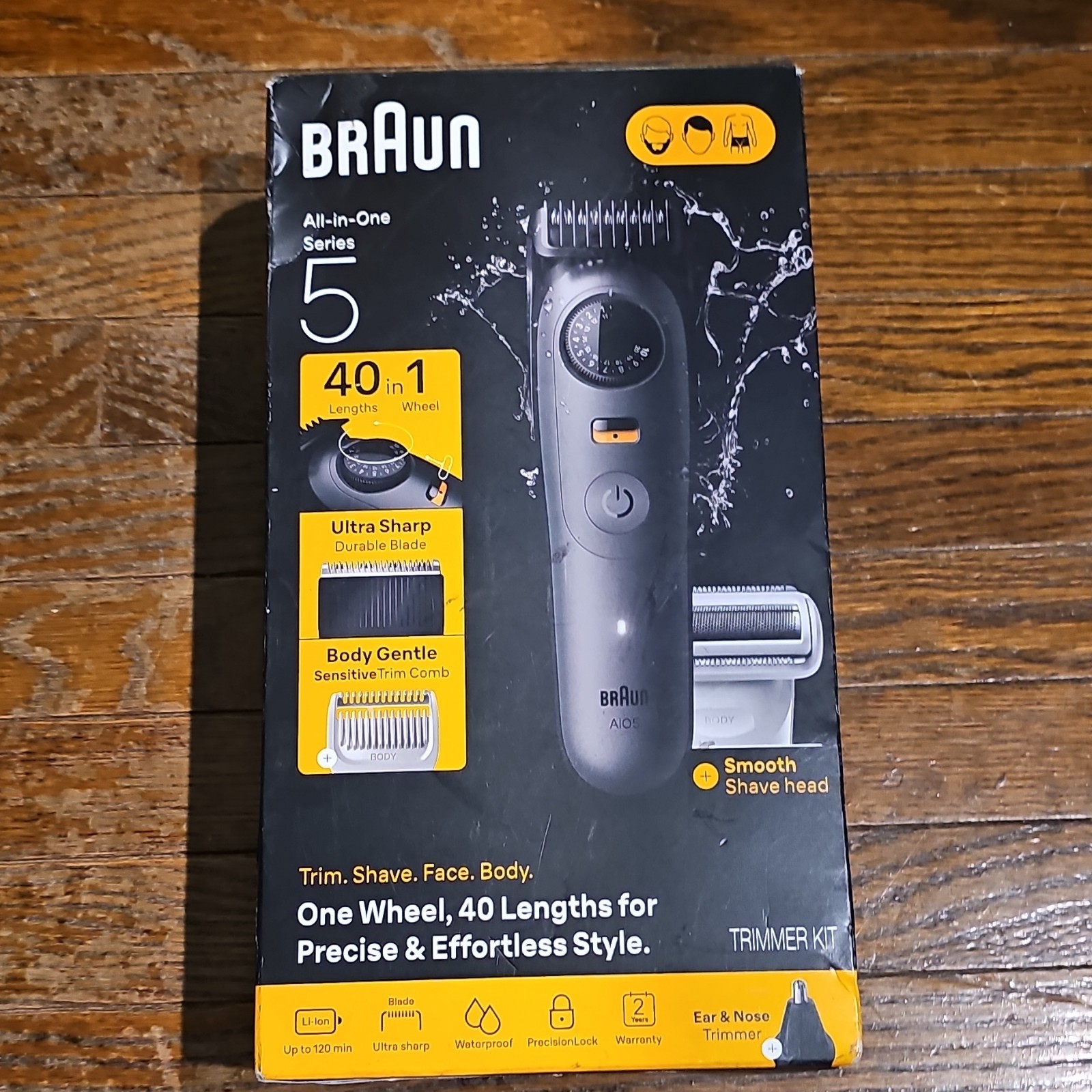 Braun AIO 5510 Series 5 All-in-One Trimmer Kit 40-in-1 Waterproof 0.5-20mm
