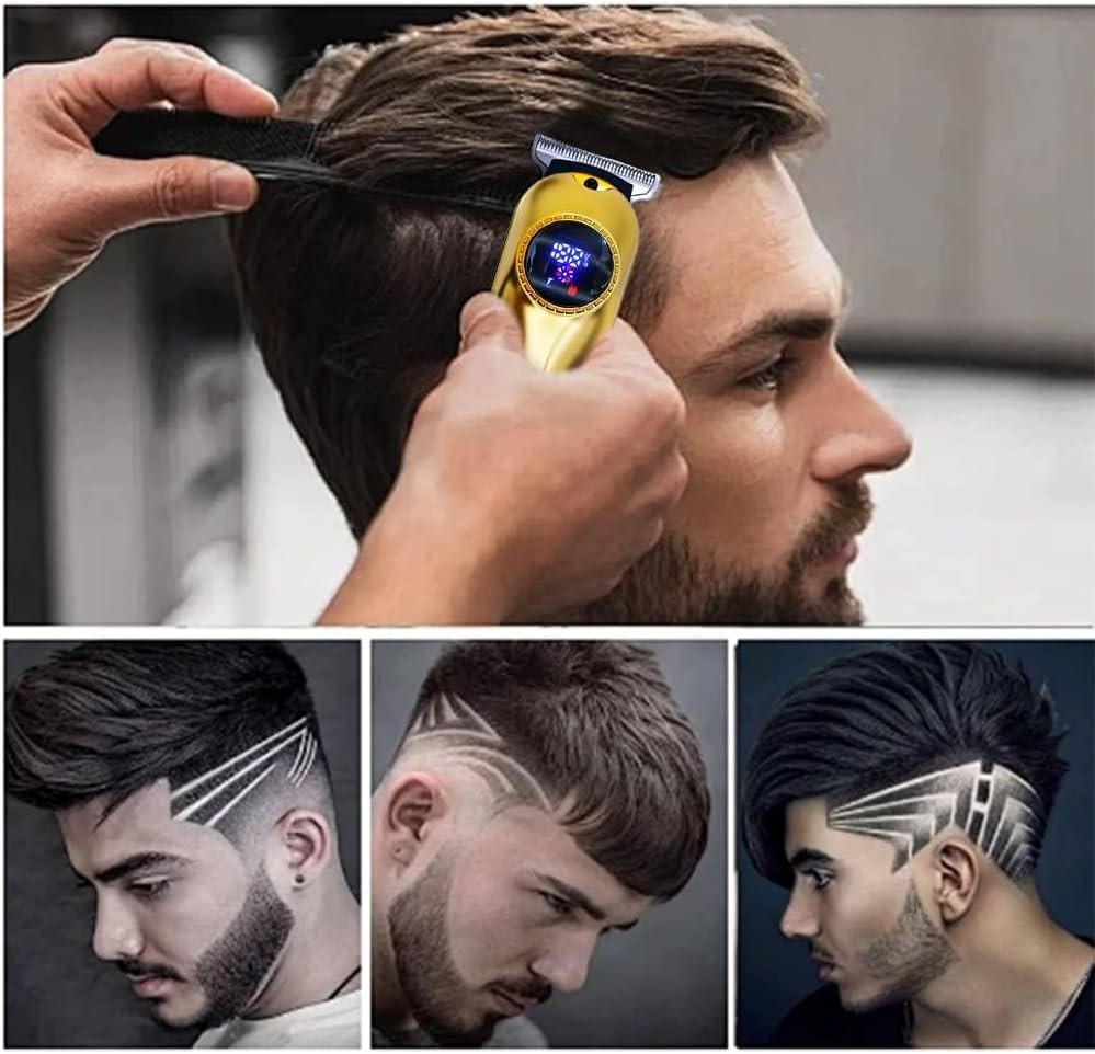 Pro Hair Clippers for Men, Cordless Trimmer Set, LCD Display