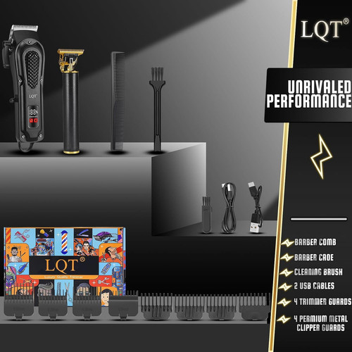LQT® Men’s Professional Hair Clippers Kit，Cordless & Corded Barber…