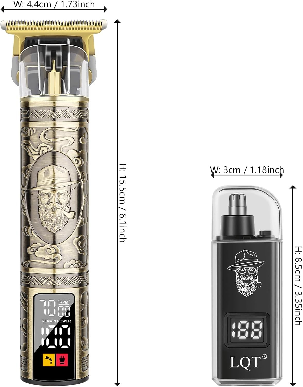 Men’s 2-in-1 Hair & Beard Trimmer, Cordless, Bronze