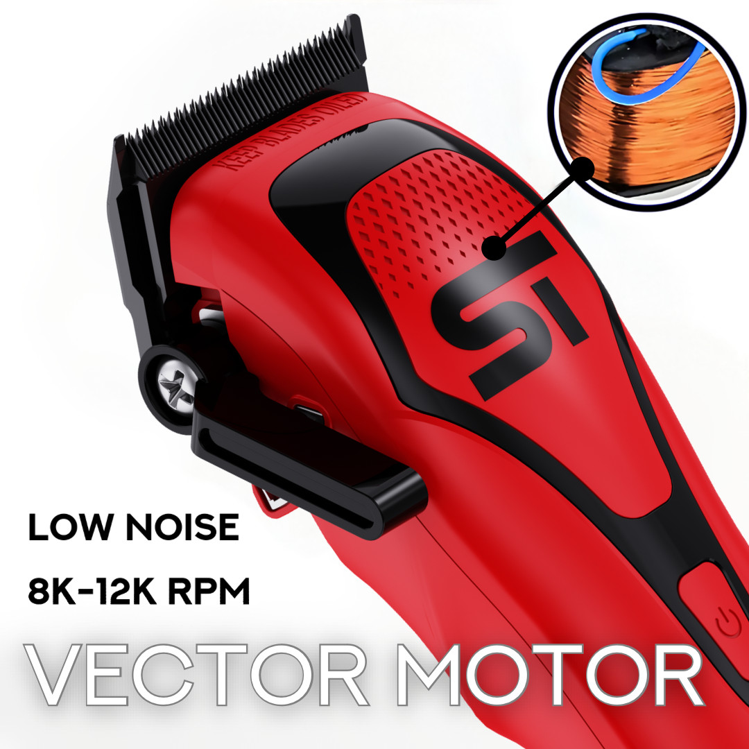 Supreme Trimmer DARKSTAR 72 DLC Taper Clipper w/ Magnetic Vector Motor | Red