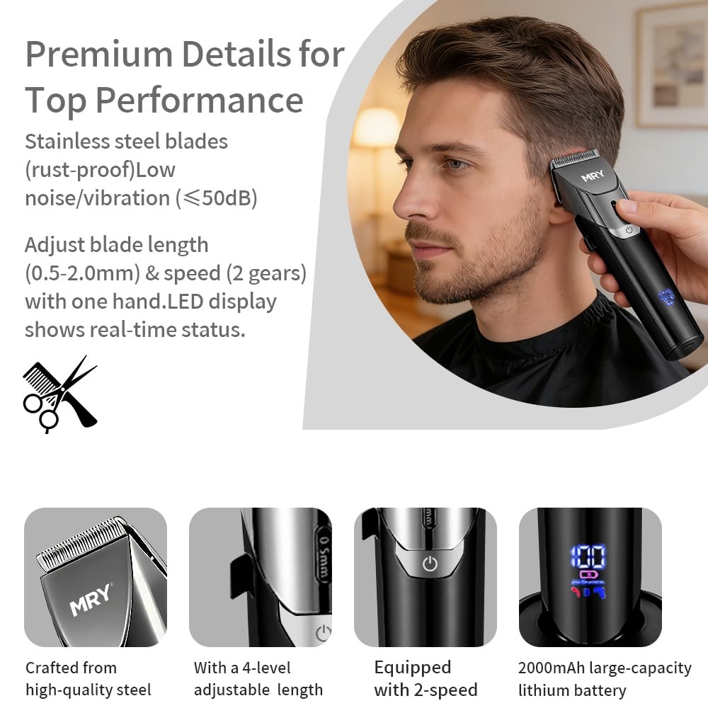 DUN Ceramic Cutter Cordless Hair Clippers for Men & Women, Professional HomeU…