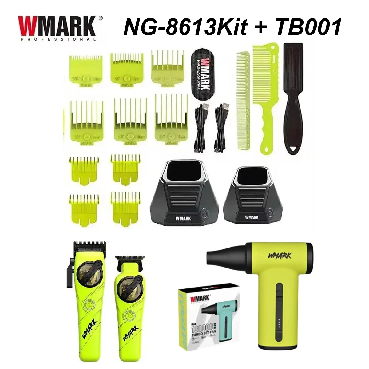 5-in-1 NG-8637 Barber Kit — Hair Clipper, Shaver, Dryer & Spray Bottle Gift Set