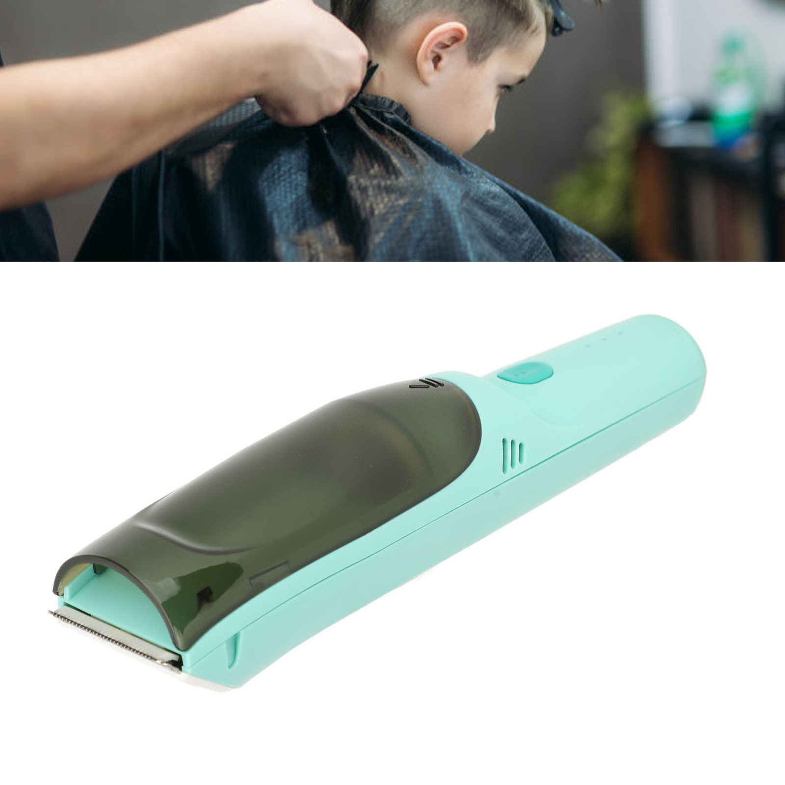 Baby Hair Clipper Quiet Electric Kids Hair Trimmer Green Waterproof Wet Dry Use