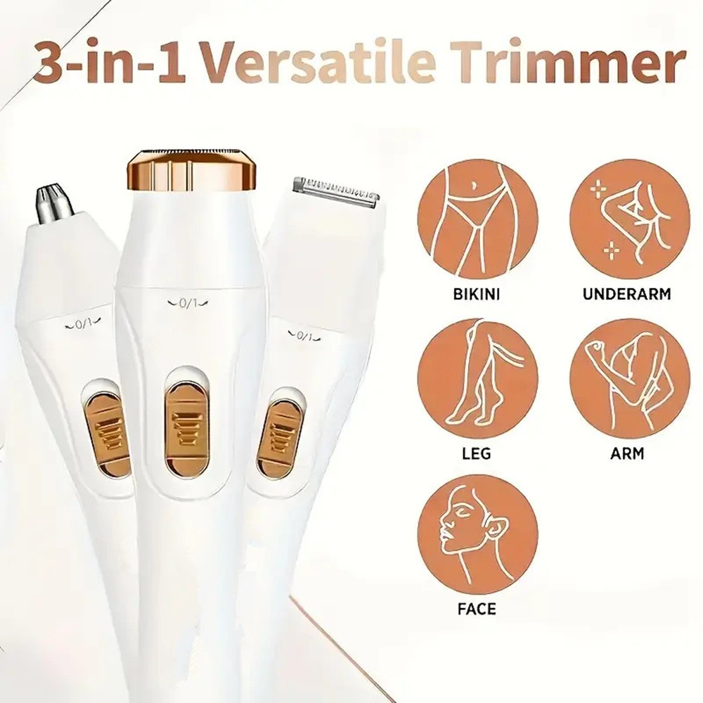 3 in 1 Rechargeable Eyebrow Ear Nose Beard Trimmer Set Hair Clipper Shaver USB