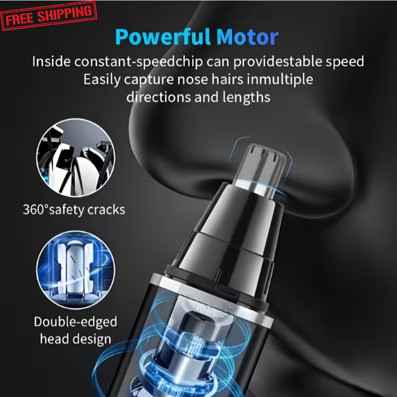 4-in-1 Rechargeable Trimmer for Nose, Beard, Ear, Eyebrow Hair/ Men Grooming Kit
