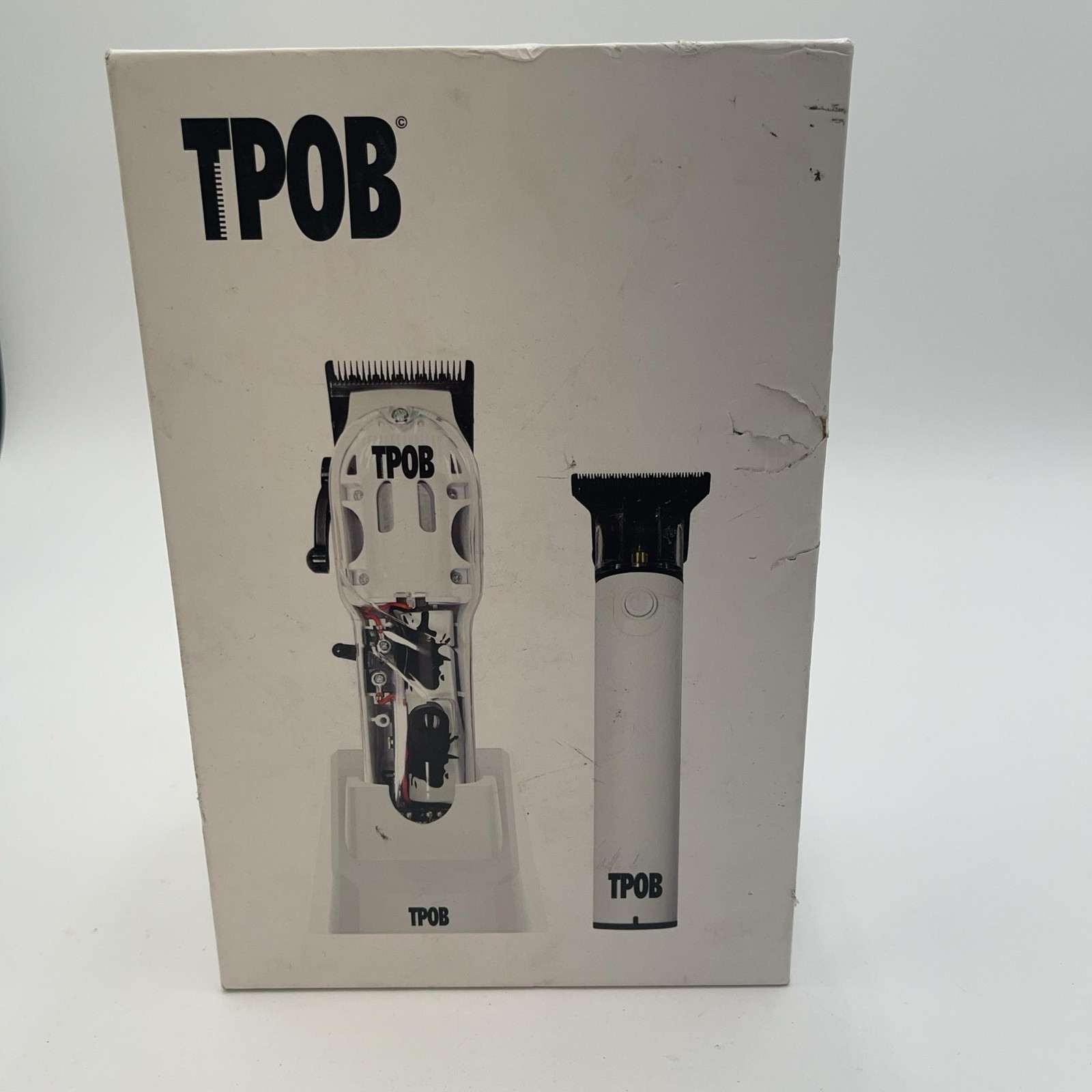 TPOB Slime Haircutting Kit White Cordless Rechargeable Clippers Trimmer Mens USB