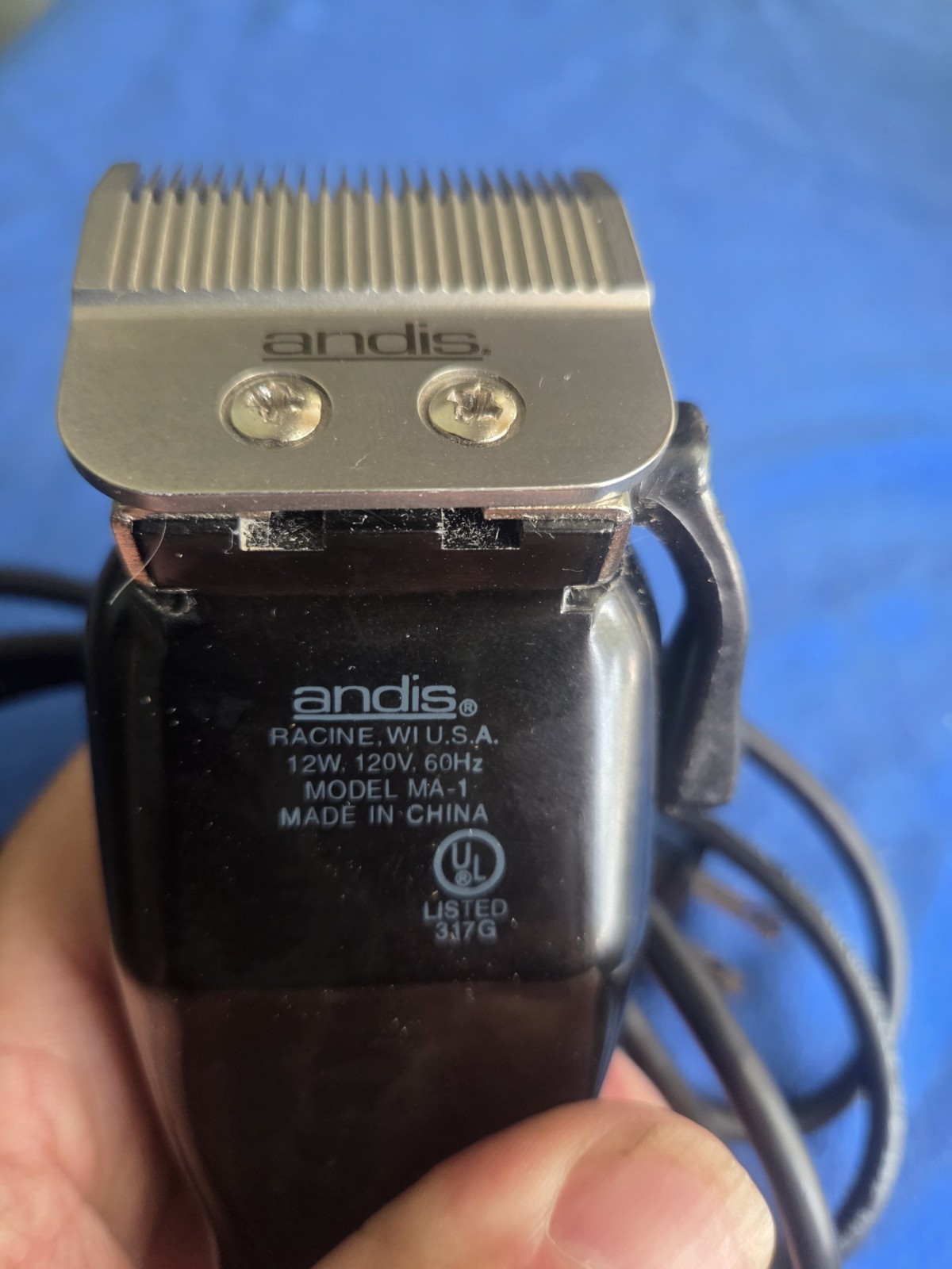 ANDIS MA-1 SILVER & BLACK ADJUSTABLE HAIR CLIPPERS Good Vintage Cutters