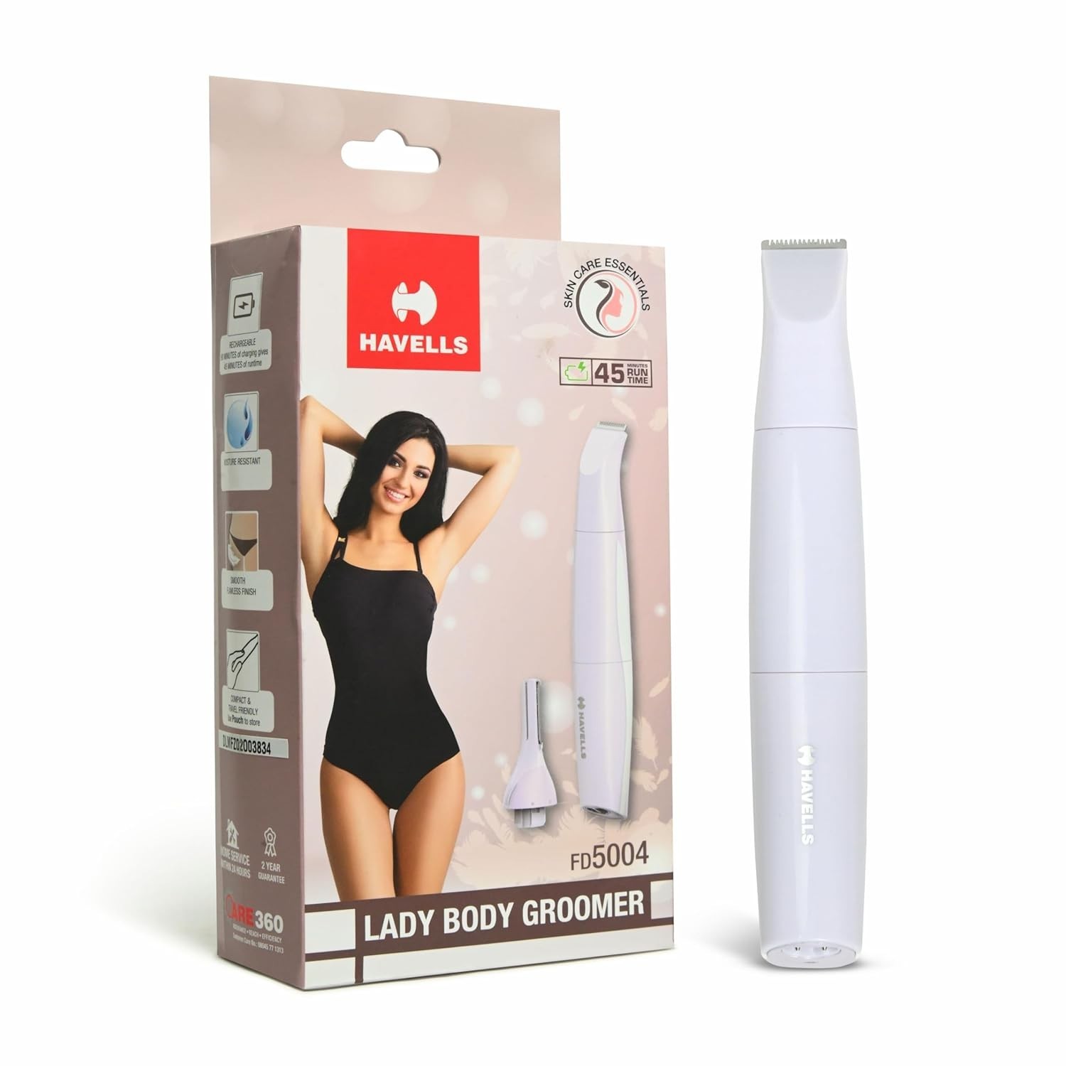 Havells 4-in-1 Lady Body Groomer Bikini & Eyebrow Trimmer Rechargeable FD5004