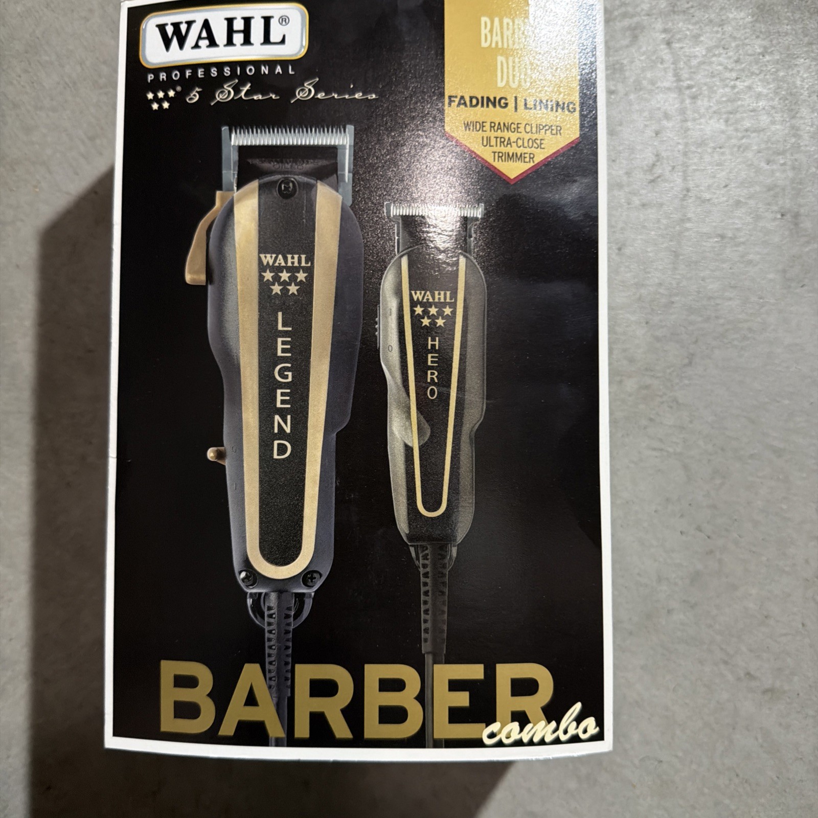 Wahl Barber Duo Legend Hero Clipper Trimmer Black/Gold(open box)