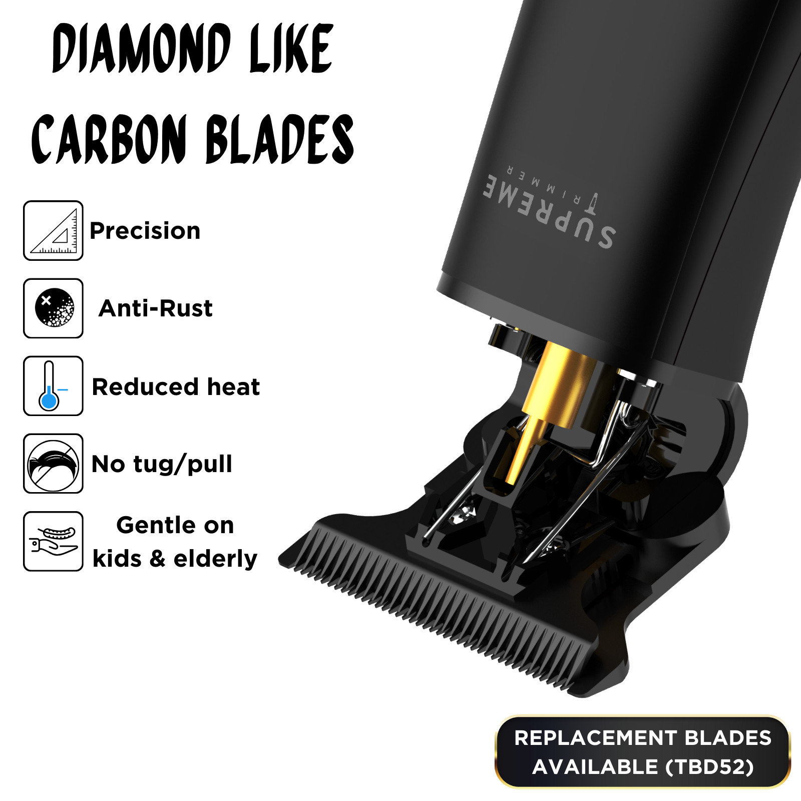 Supreme Trimmer T-Shaper for Children & Elderly w/ Sensitive Skin | ST5206 Black