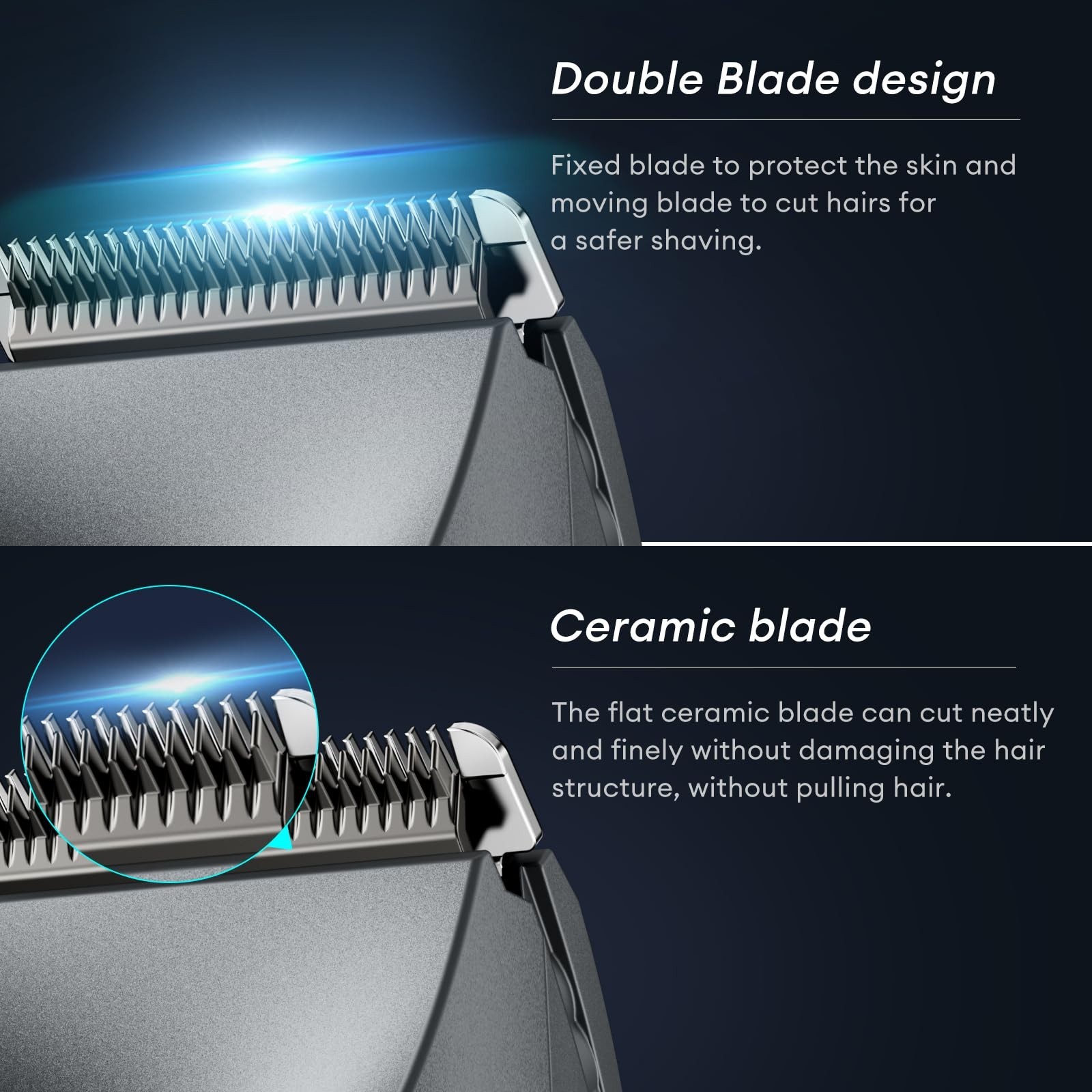 Body Hair Trimmer for Men – Waterproof Groin & Pubic Hair Shaver, LED Light, Cer