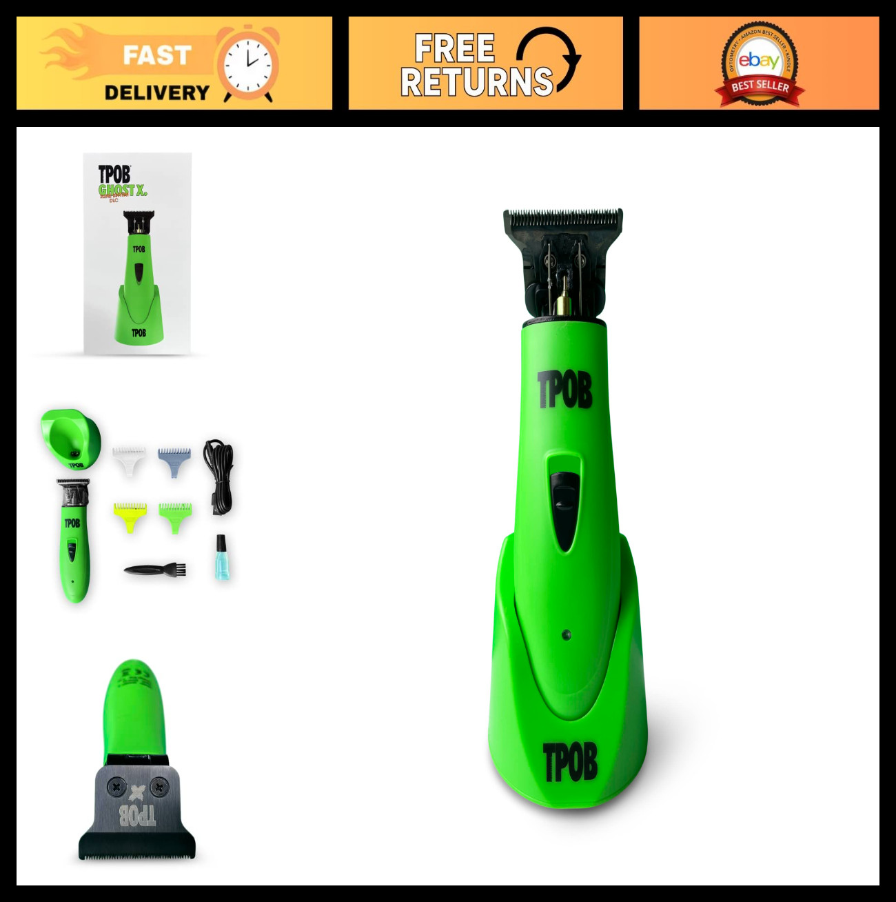 Cordless Rechargeable Beard Trimmer & Hair Clippers for Men, T-Blade Edgers