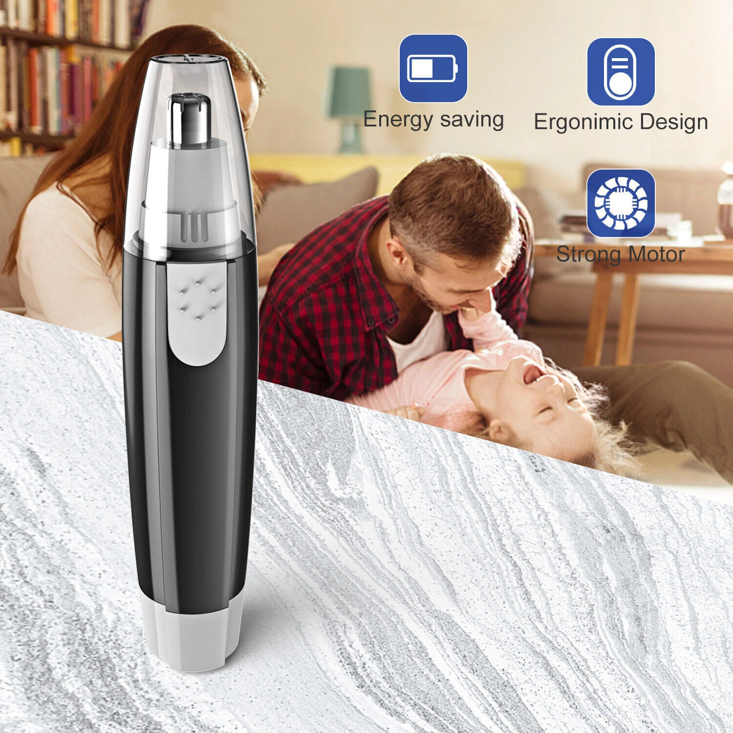 Hot Men Nose Ear Face Neck Eyebrow Hair Mustache Beard Trimmer Shaver Clipper