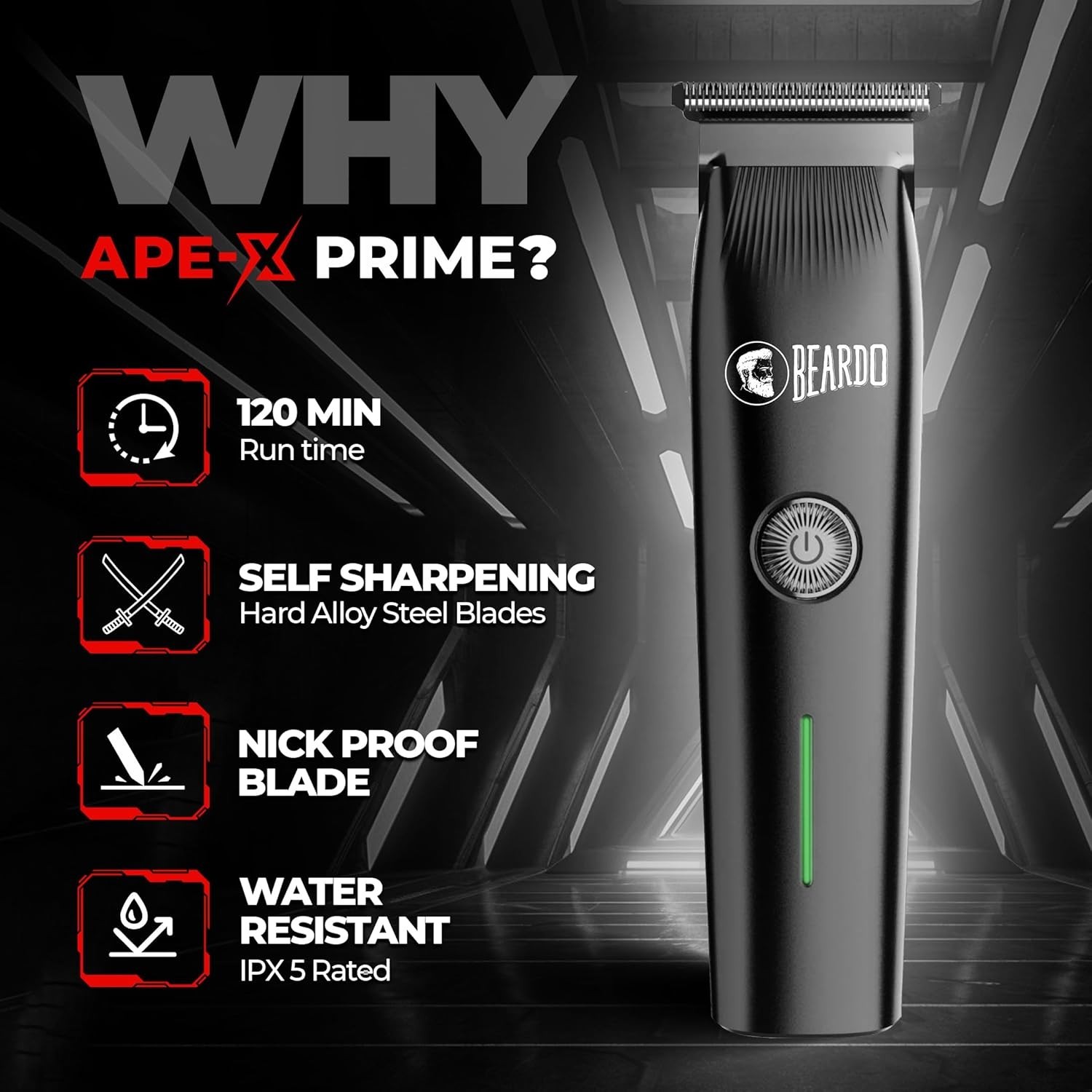 Beardo Ape-X Prime 3-in-1 Trimmer + Whisky Smoke 50ml Men Perfume,BDECB758,Black