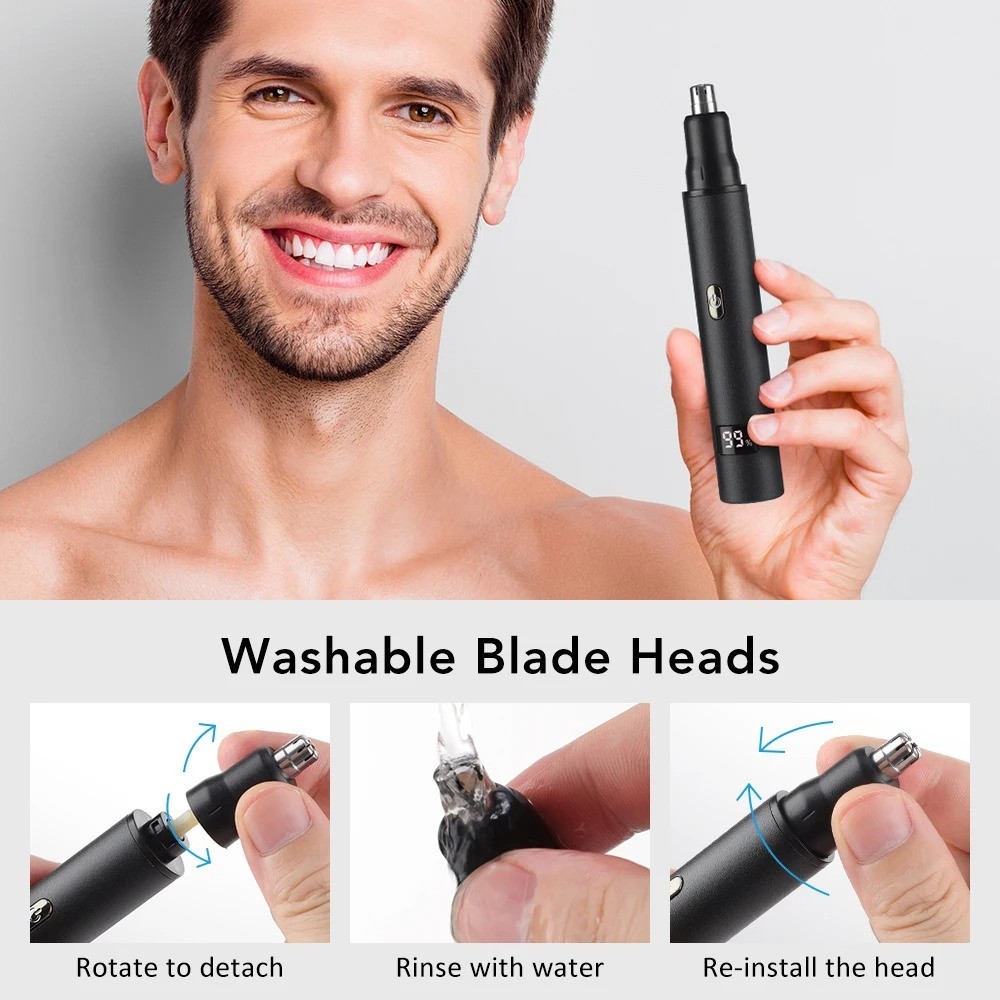 USB Nose & Ear Hair Trimmer Men & Women Portable Mini Rechargeable Clipper
