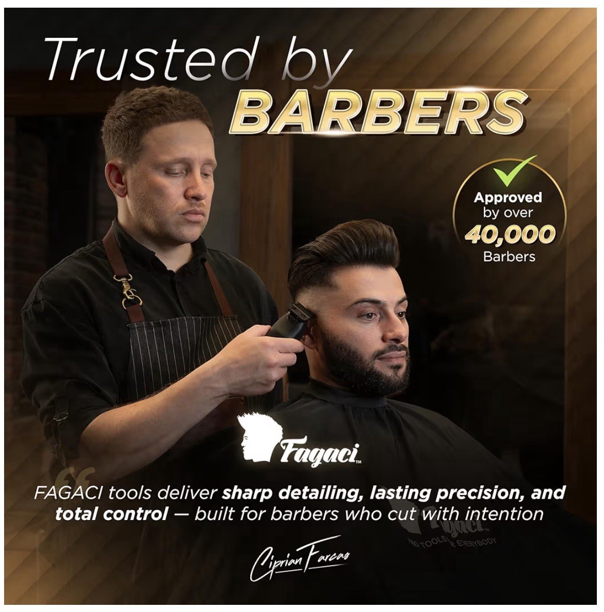 New Seal Fagaci Professional Hair Clippers DLC Blade High Torque Vector Motor