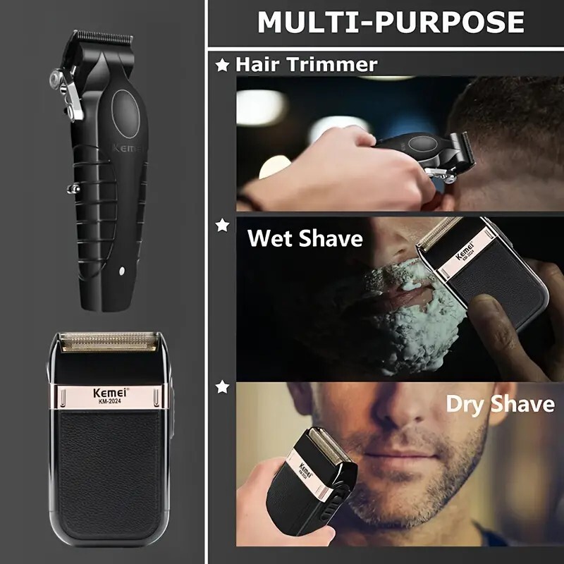 KEMEI KM-2299 Cordless 0mm Hair Trimmer Professional Electric Cutting Machine