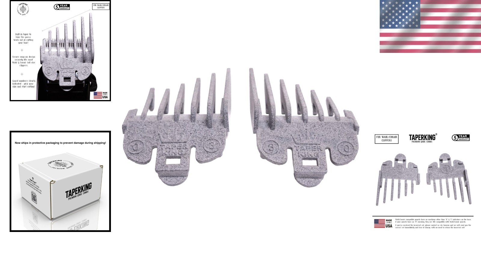Taper & Fade Clipper Combs – Wahl/Conair Compatible
