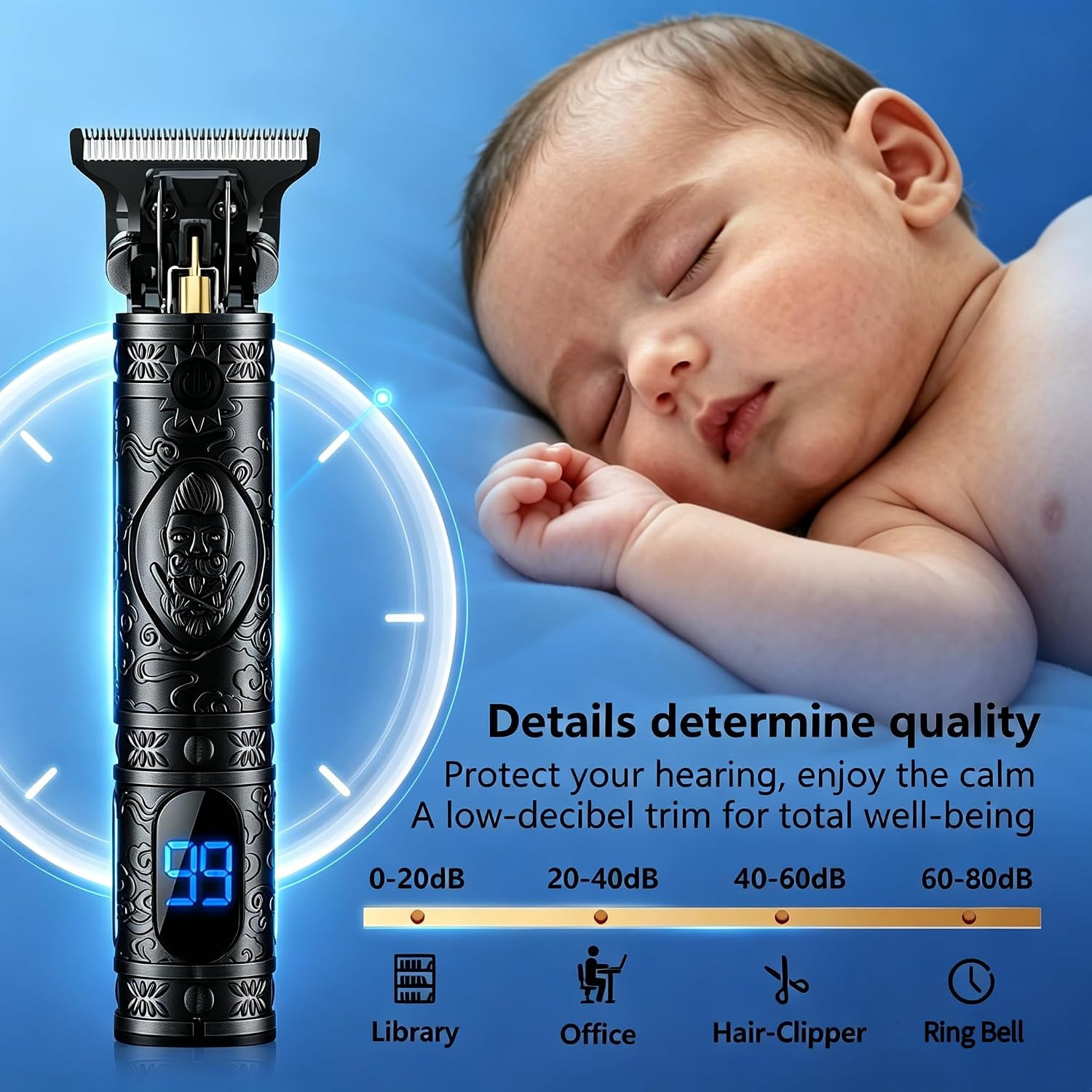 Beard Trimmer, Cordless T-Blade Hair Clippers, Ultra Portable | Edgers Trimmer,1