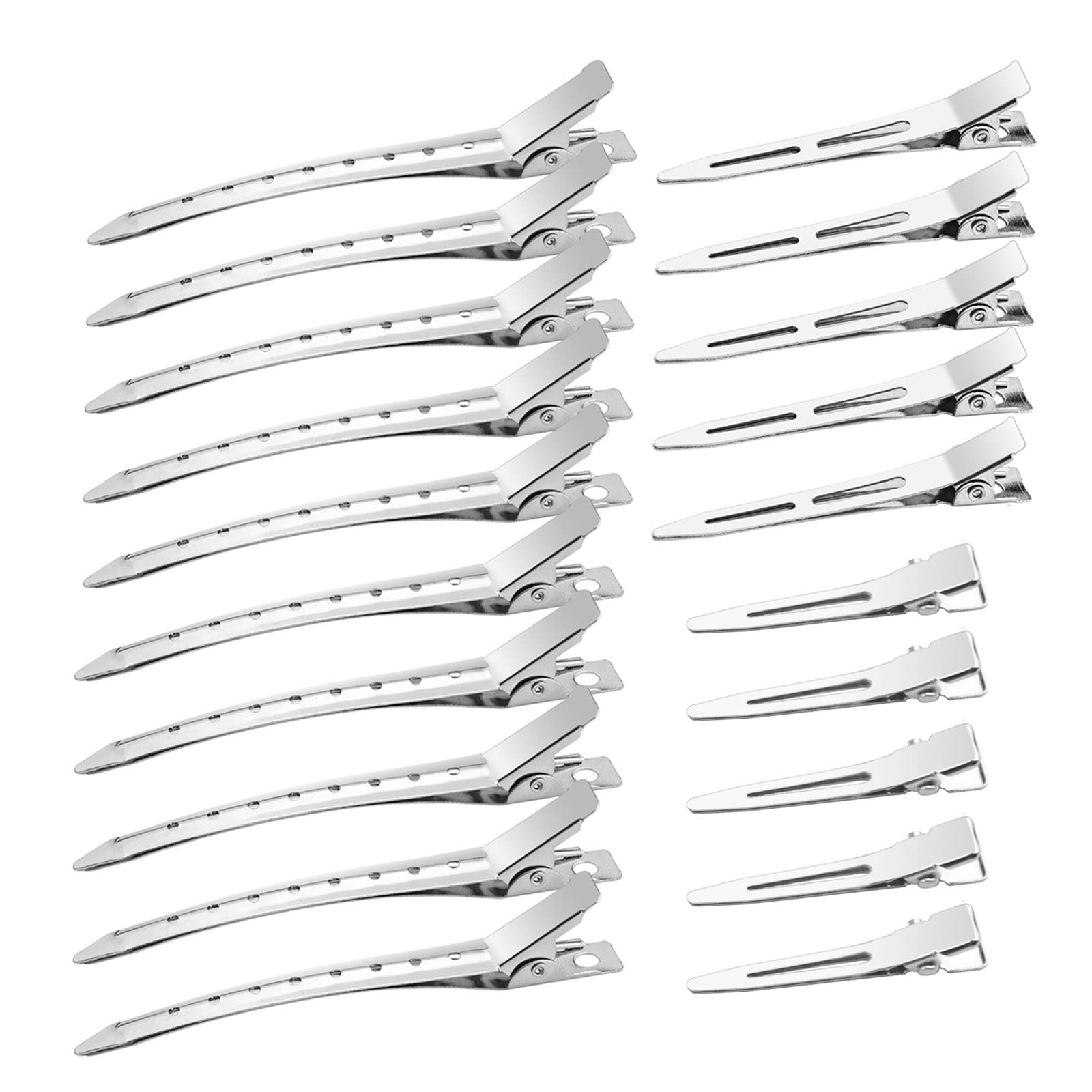 40pcs Metal Duck Billed Hair Clips for Styling 1 Count (Pack of 40), Silver